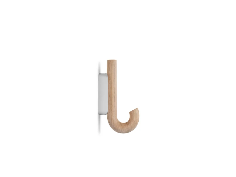 Produktfoto för Gejst - Hook Mini - Krokar - Oak/chrome - D6,2 x W2 x H13,3 cm