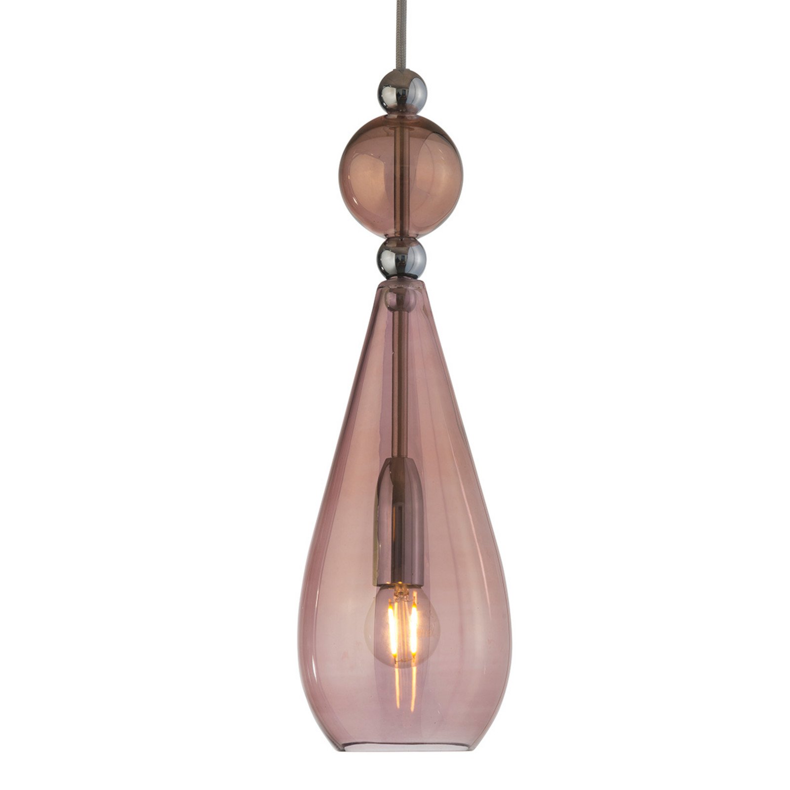 EBB & FLOW Smykke pendul argintiu maro-rosé - Camera de zi / sufragerie - Scandinavă - maro-rosé argintiu - Sticlă