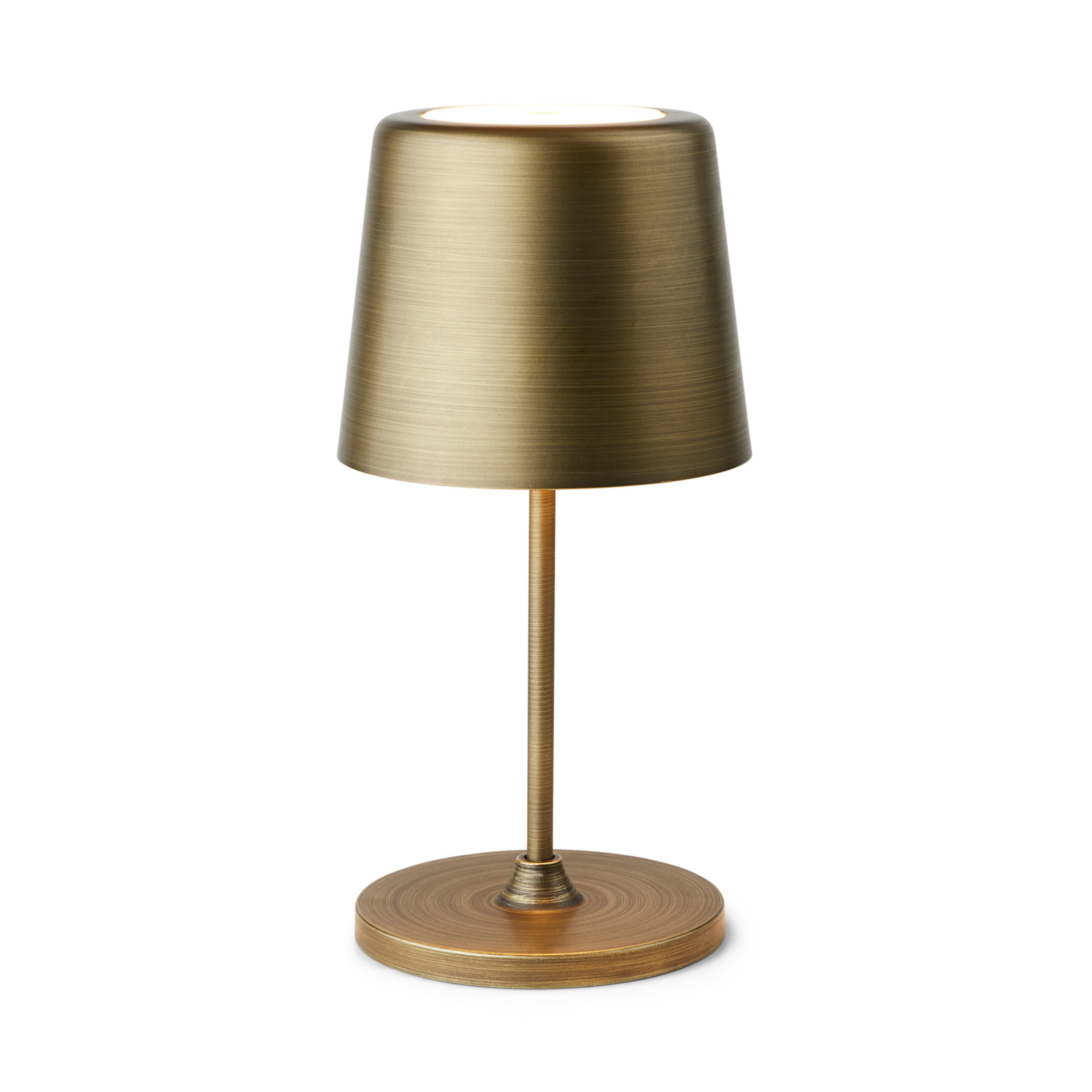 LUMEN LED-bordlampe med batteri, antik messing, 23 cm, IP44 – Halo Design