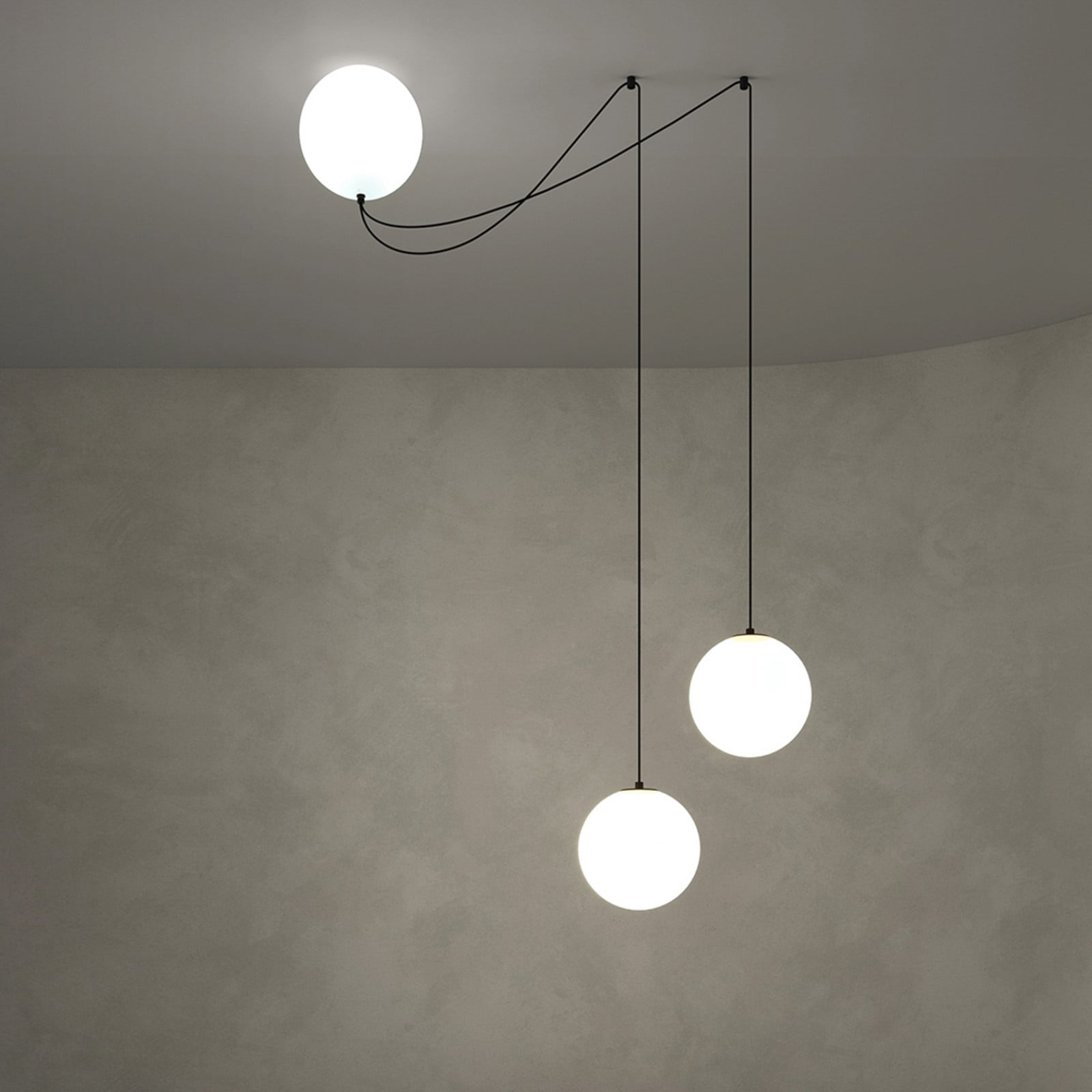 Lampă suspendată LED Maytoni Twins negru sticlă Ø 20 cm - Camera de zi / sufragerie - Modern - alb negru