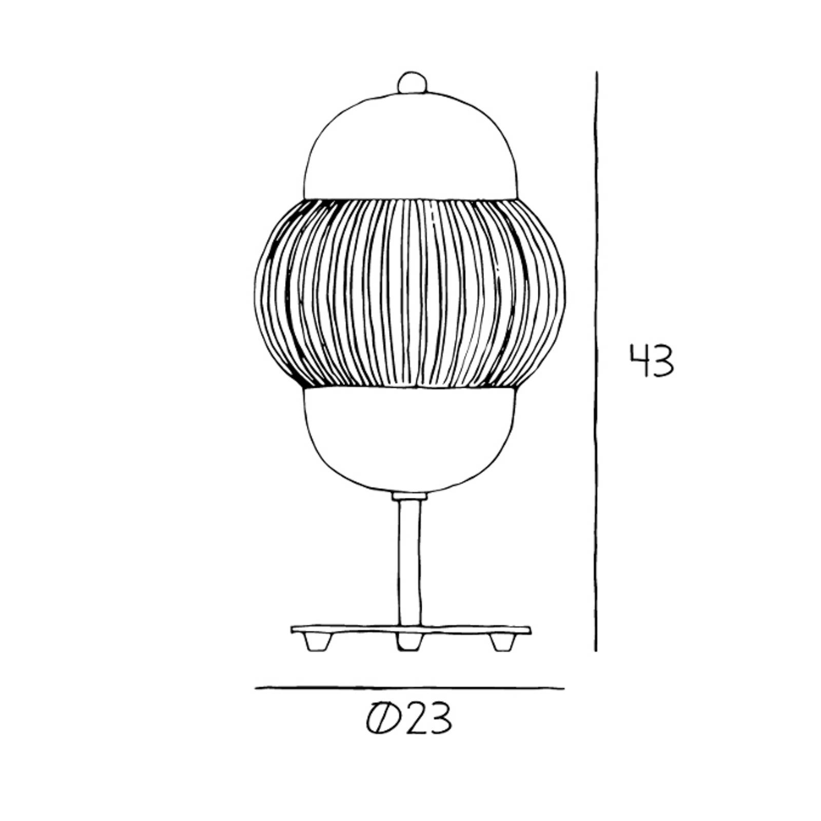 Lampa stołowa Shahin, 3-punktowa, ściemniana, szkło, wysokość 43 cm