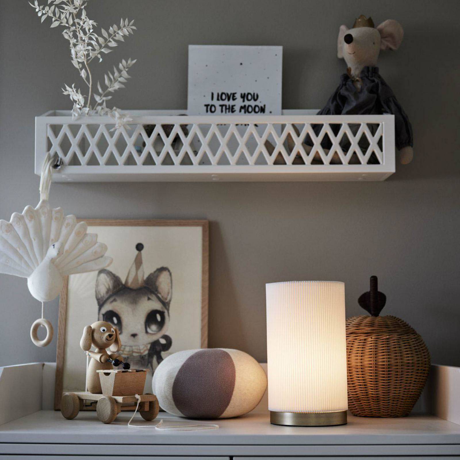 Lampa stołowa PR Home Dora, biała, wysokość 25 cm