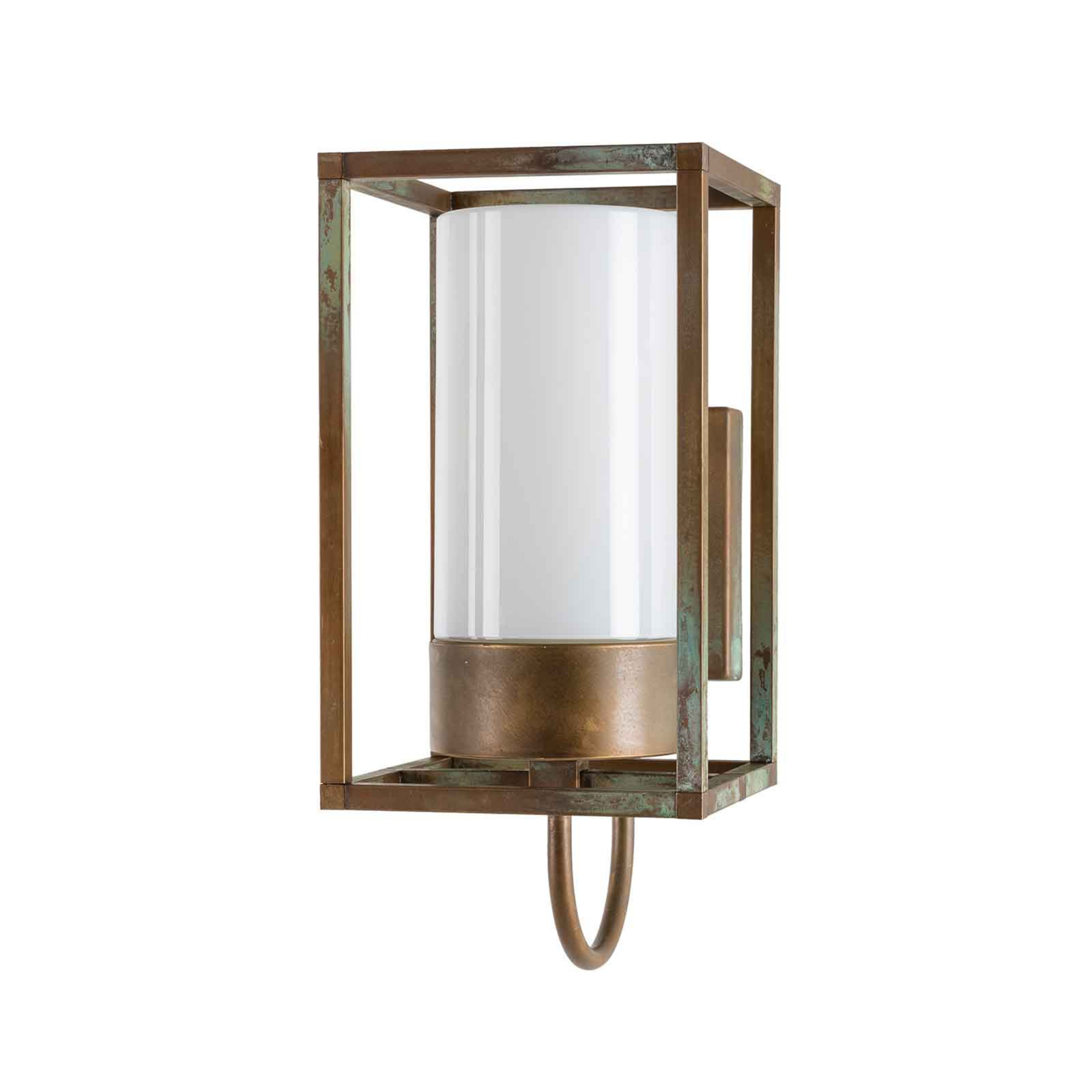 Lampa zewnętrzna Cubic³ 3362 mosiądz antyk/opal