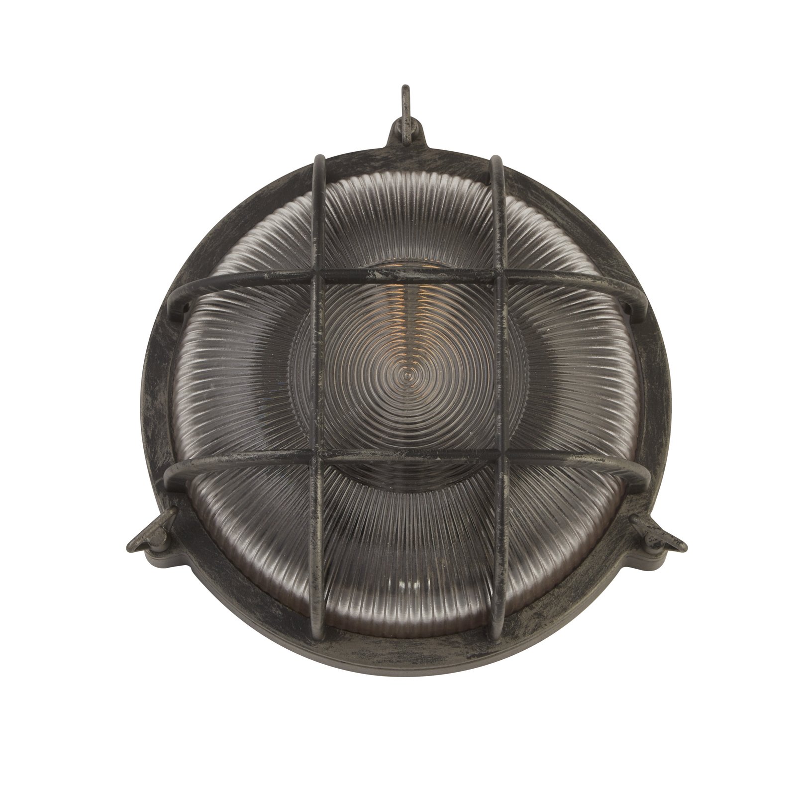 Lampada navale Porto rotonda, nero-argento