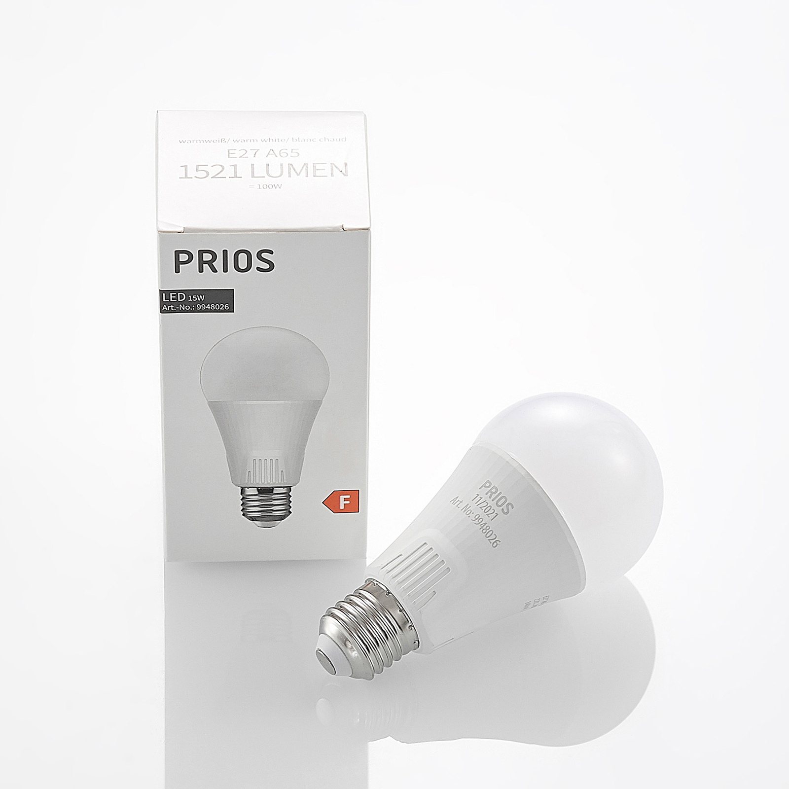 LED-Lampe E27 A65 15W weiß 3.000K