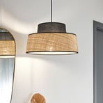 Żyrandol Mallorca, czarna/naturalna, średnica 38 cm, tkanina/liana