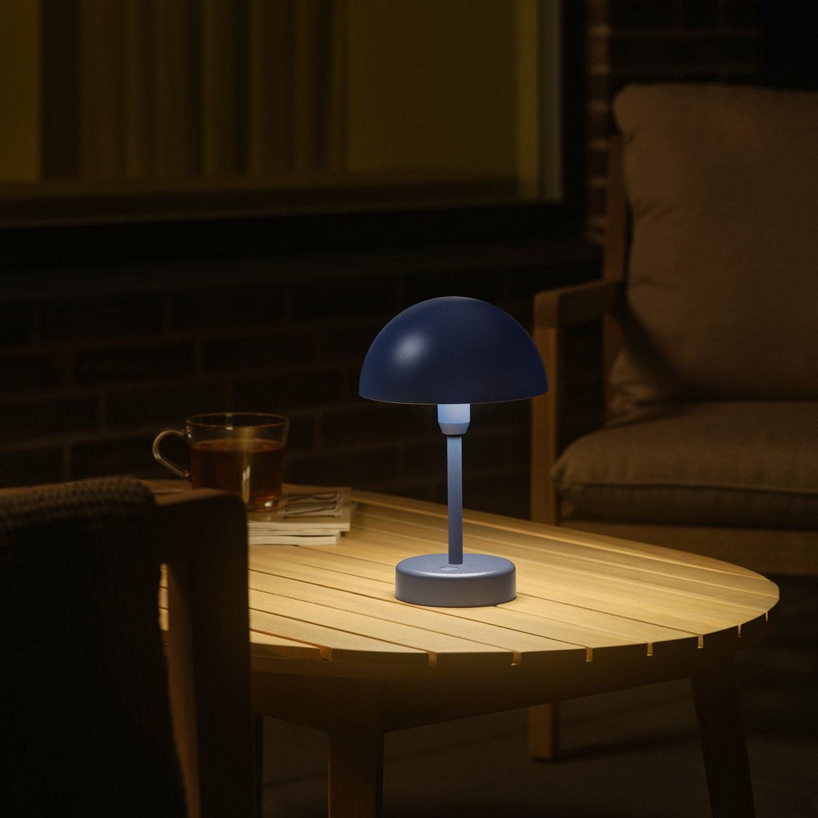 LED rechargeable table lamp Ellen To-Go, blue, aluminium