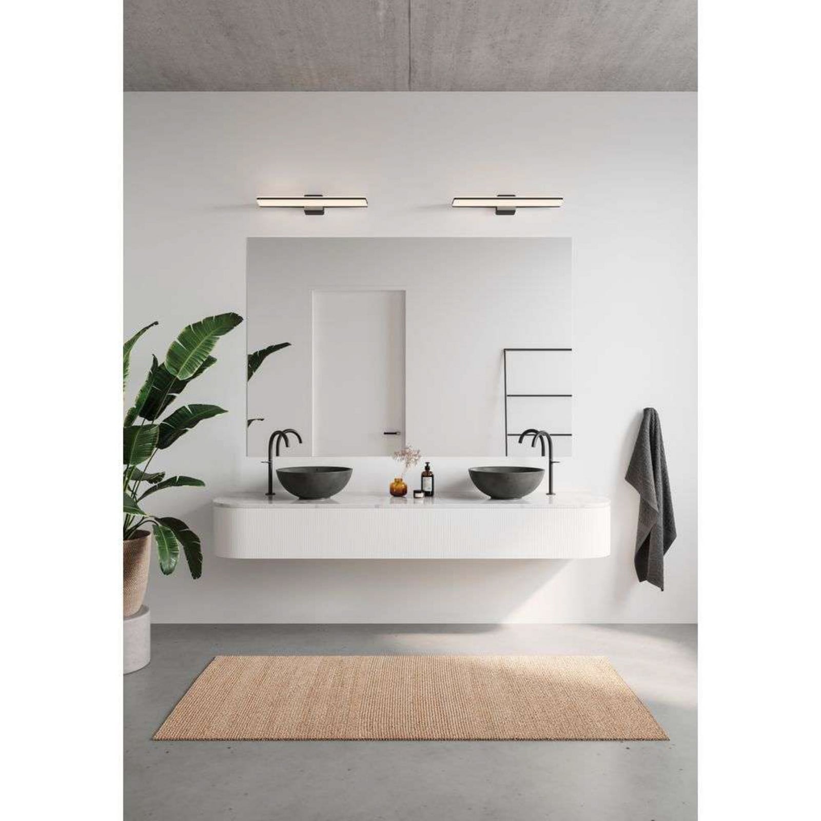 Tinia 60 V&auml;gglampa Black Nordlux - Badrum - Metall