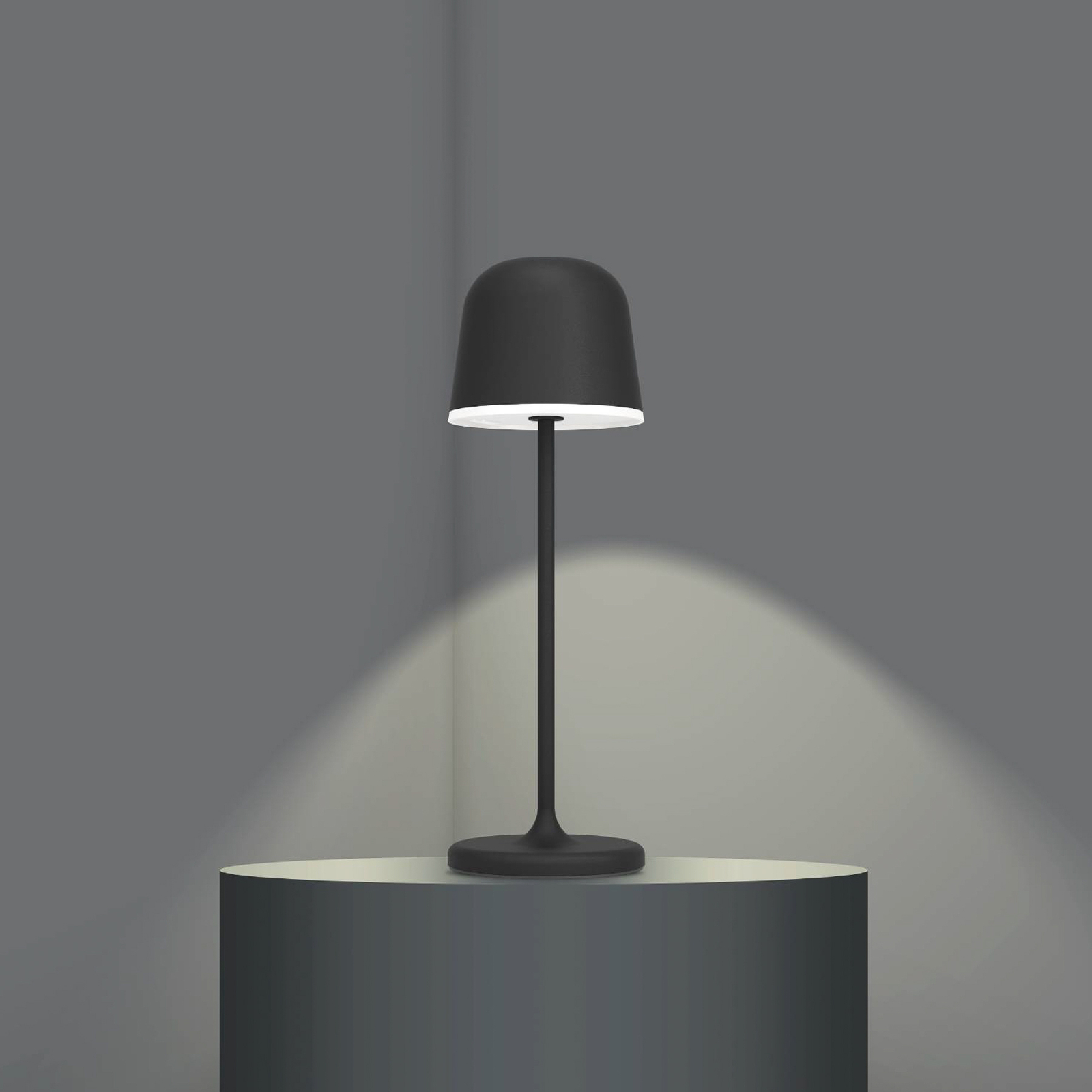 "Mannera" LED stalinė lempa su įkraunama baterija, juoda