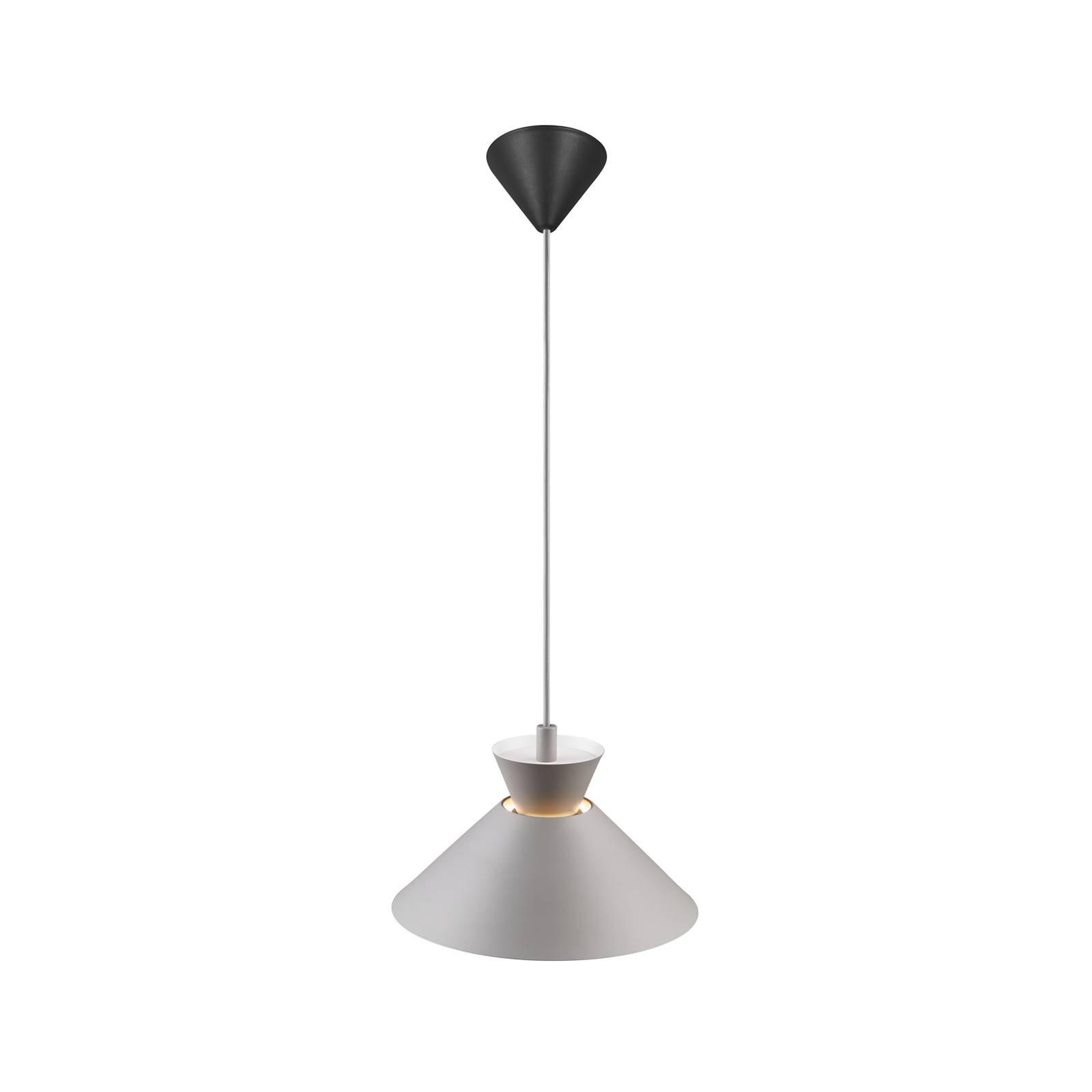 Lampa wisząca Dial z metalowym kloszem, szara, Ø 25 cm
