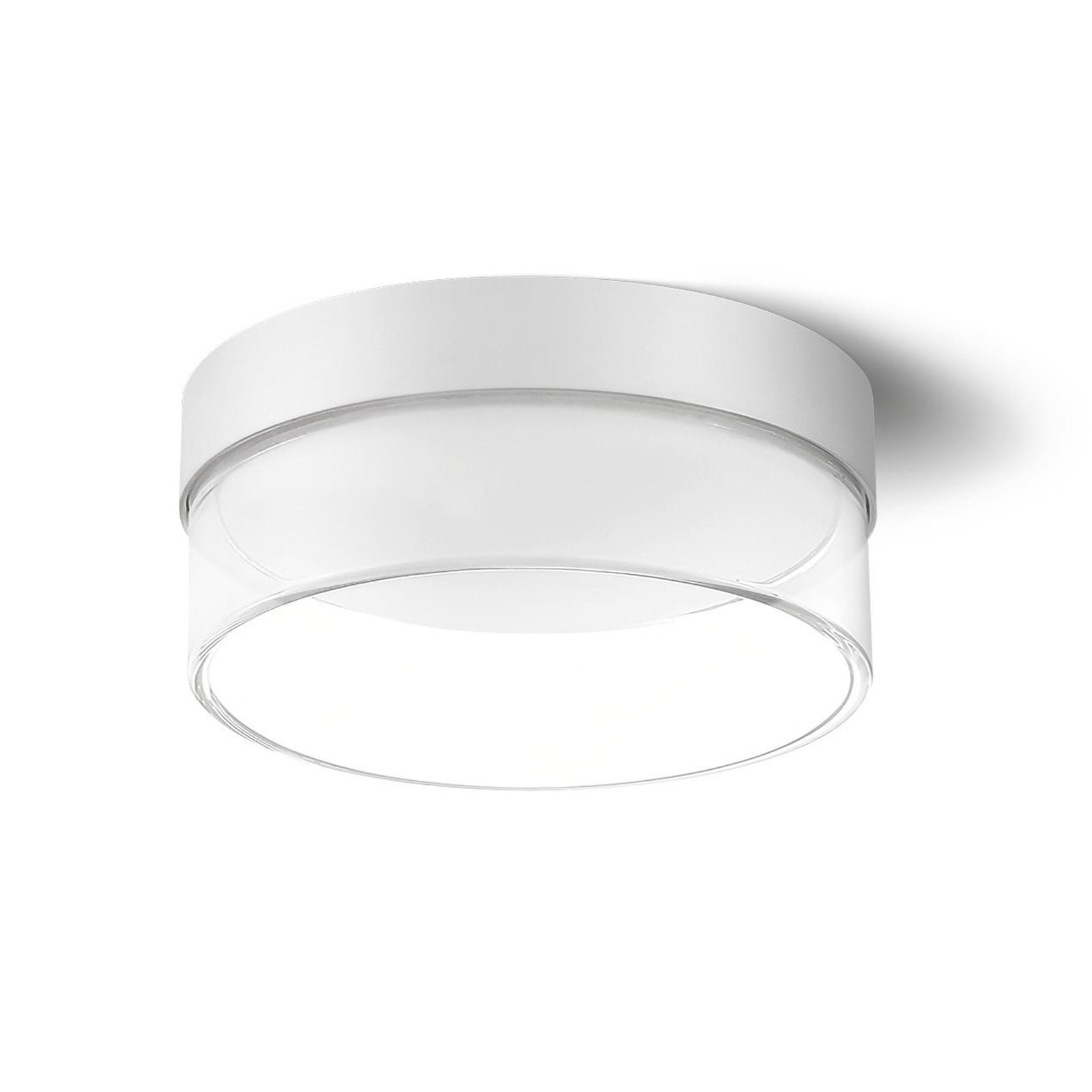 Crumb LED griestu gaisma, balta, Ø 15,4 cm, dzelzs, stikls