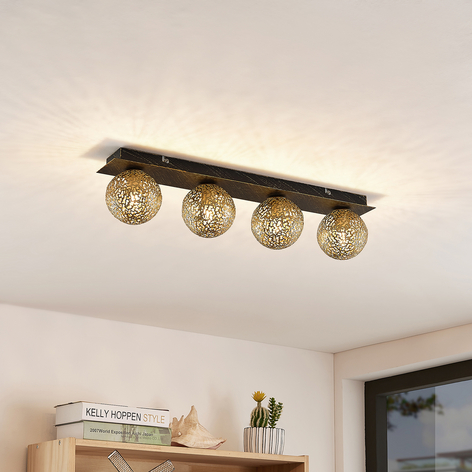 Lucande Evory ceiling light, angular, 4-bulb