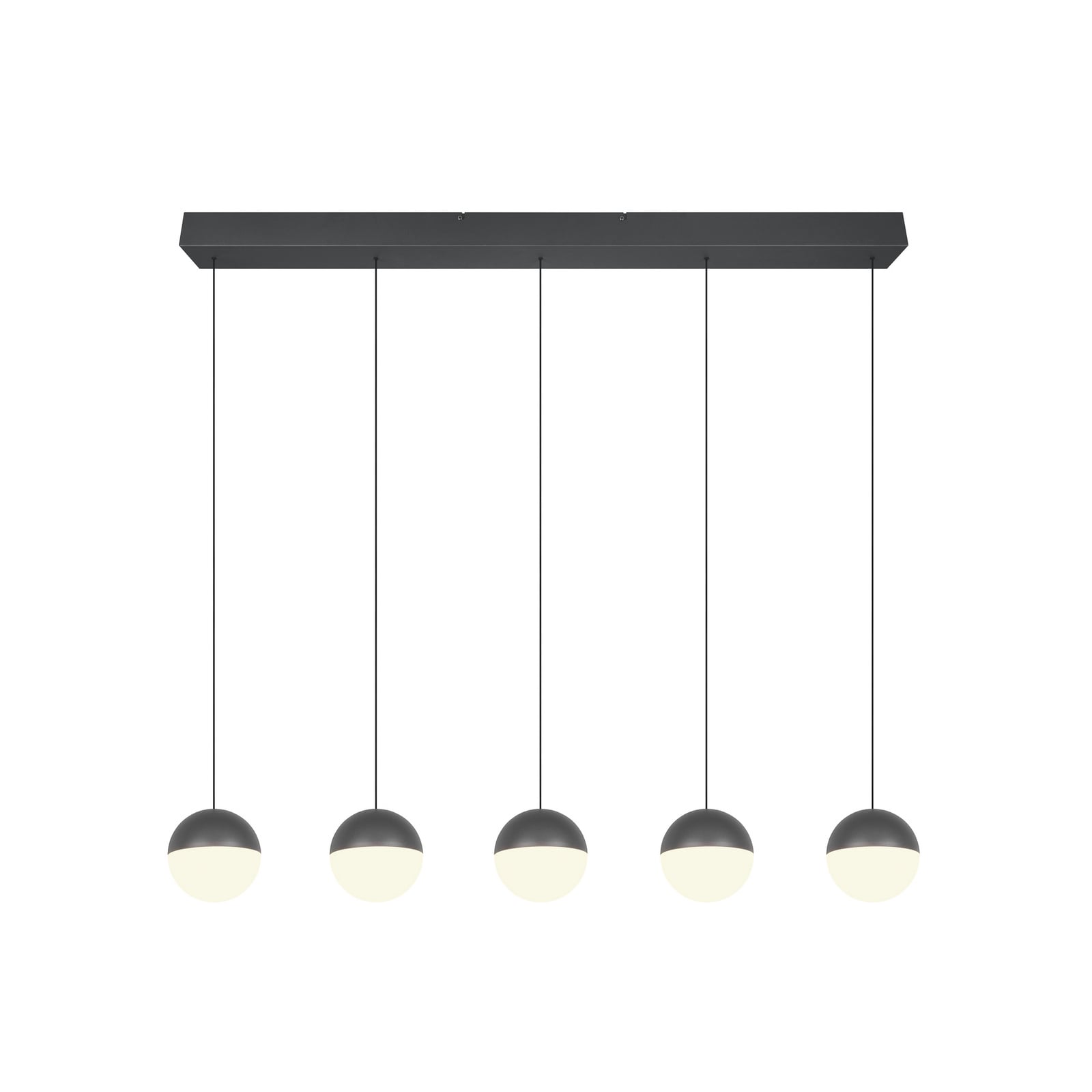 LED-Hängelampe Senta, anthrazit, Länge 114 cm 3.000 K 5-flg. LED-Hängelampe Senta, anthrazit, Länge 114 cm 3.000 K 5-flg.