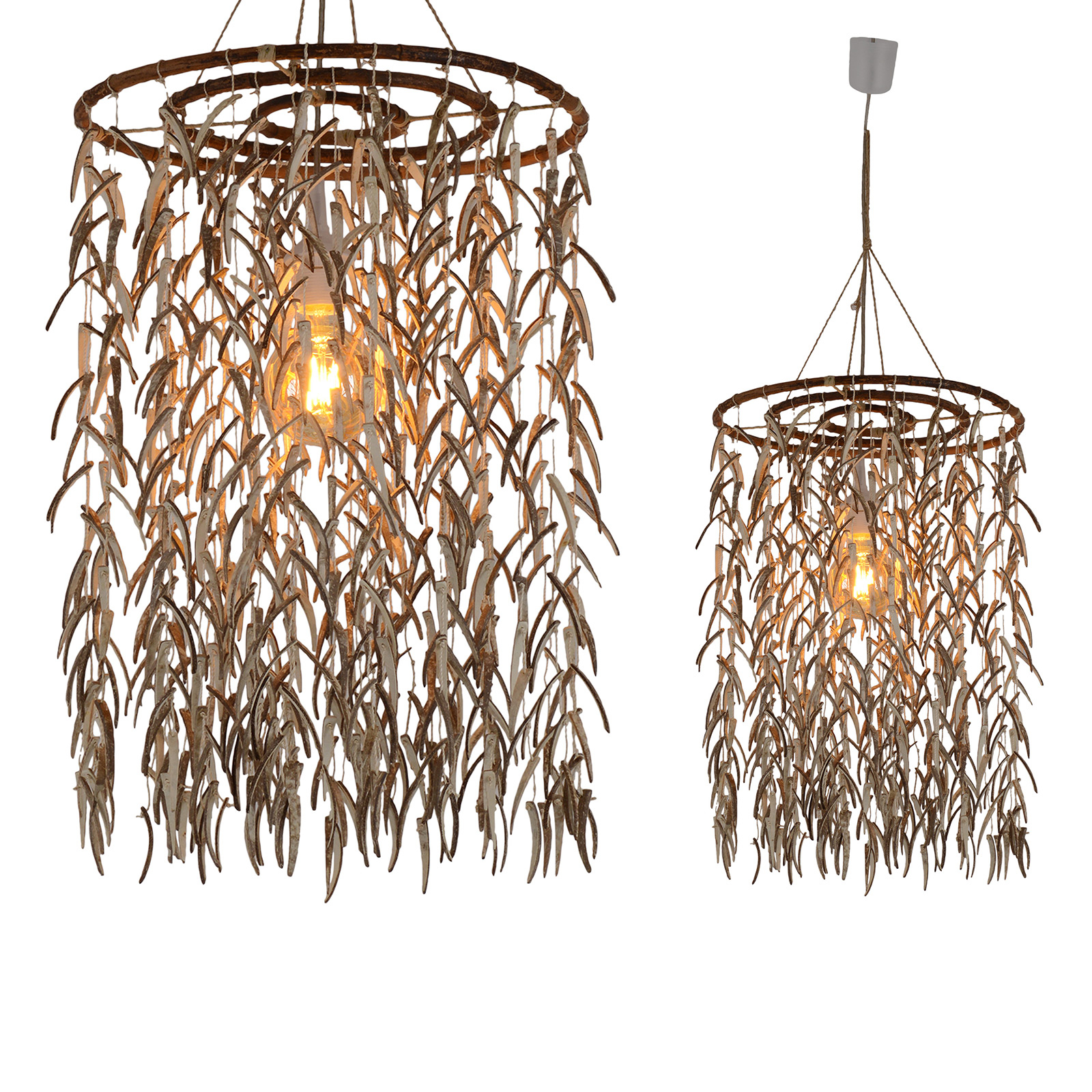 Coconut pendant light made of real coconut, 55 cm Lights.co.uk