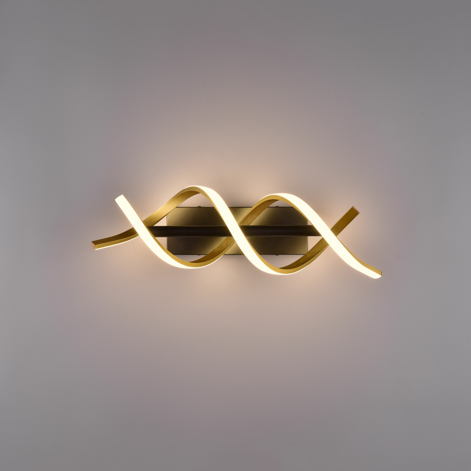 Sequence LED wall light, dimmable, CCT, brass
