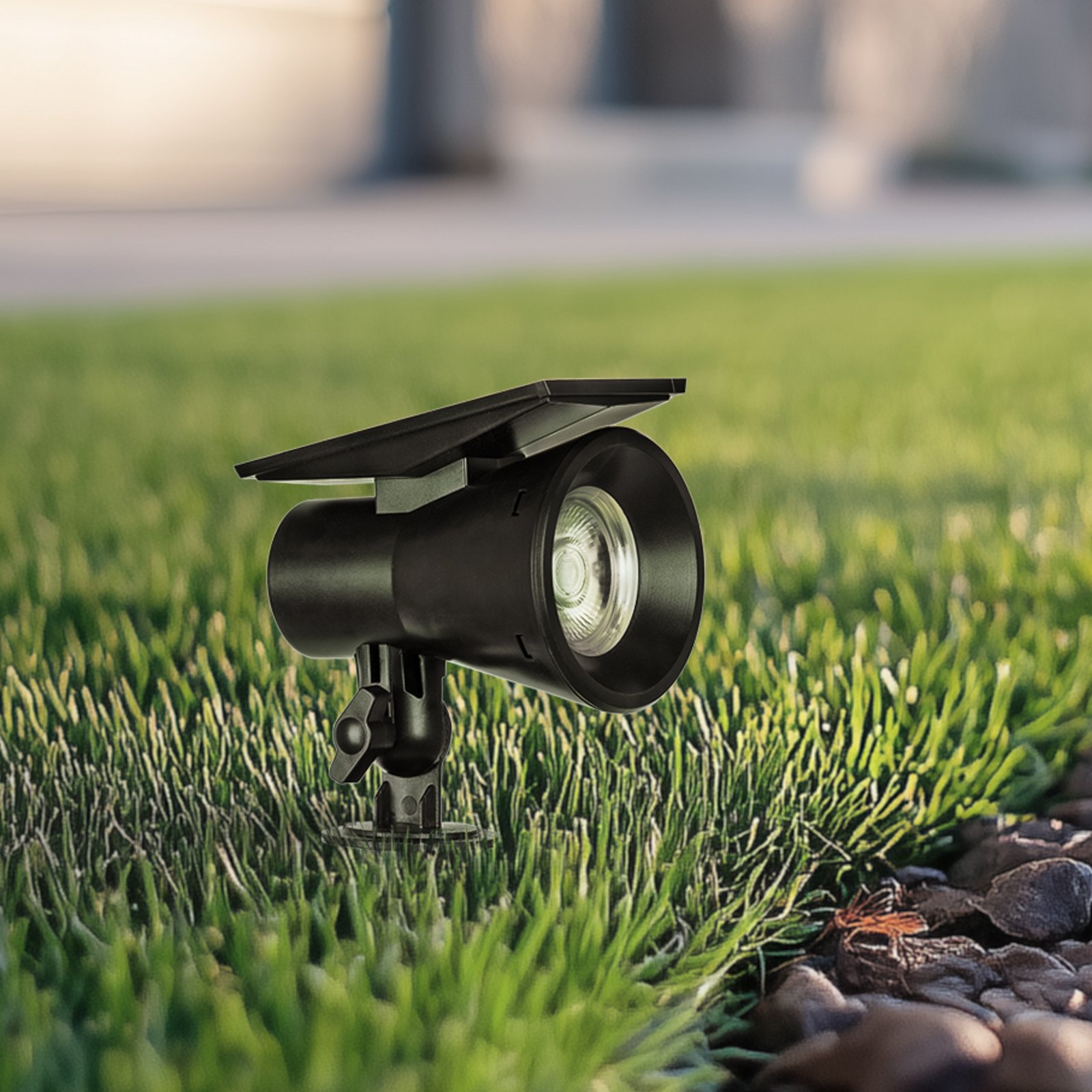 Prios Jostiras LED solar spotlight with ground spike