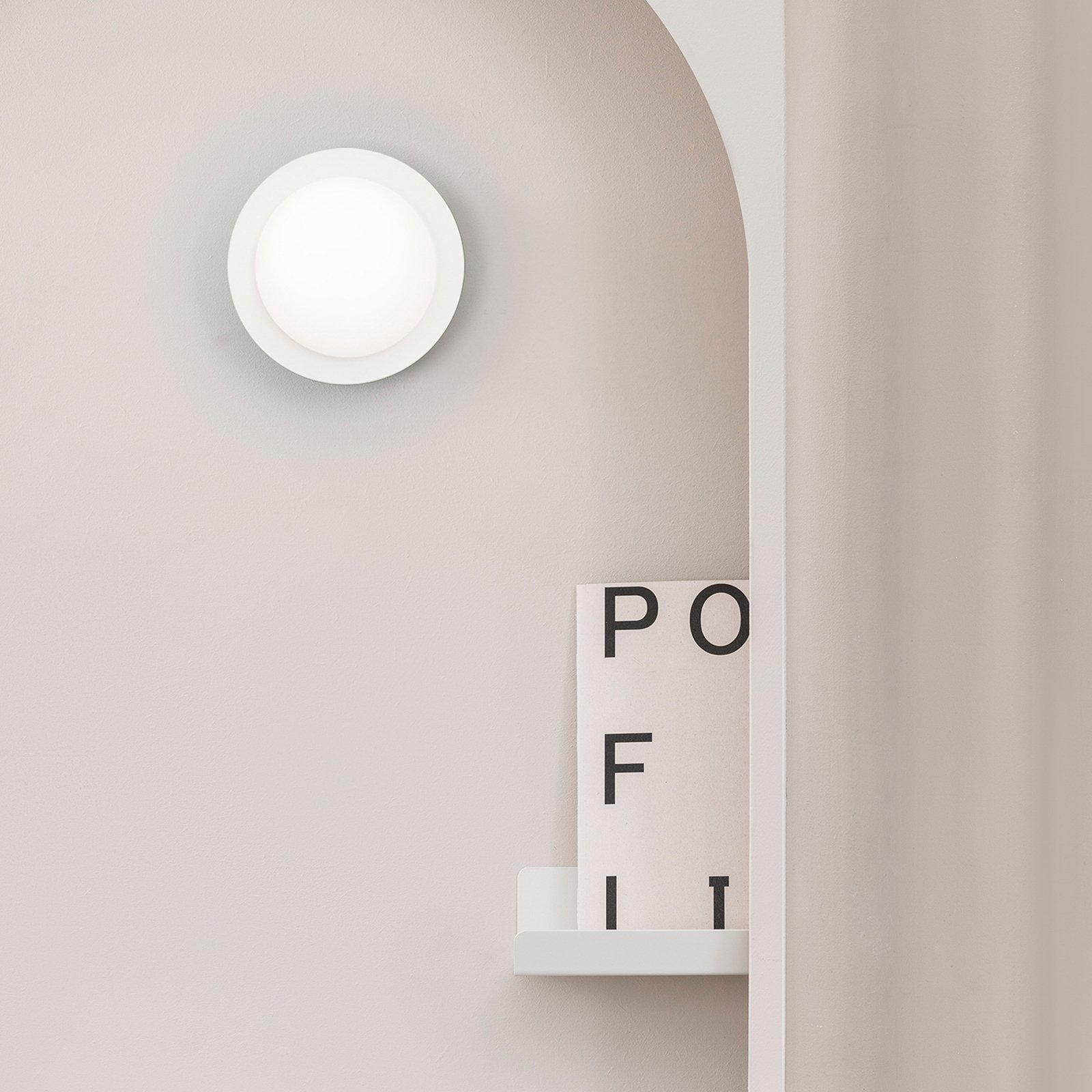 May LED wall light IP44, white