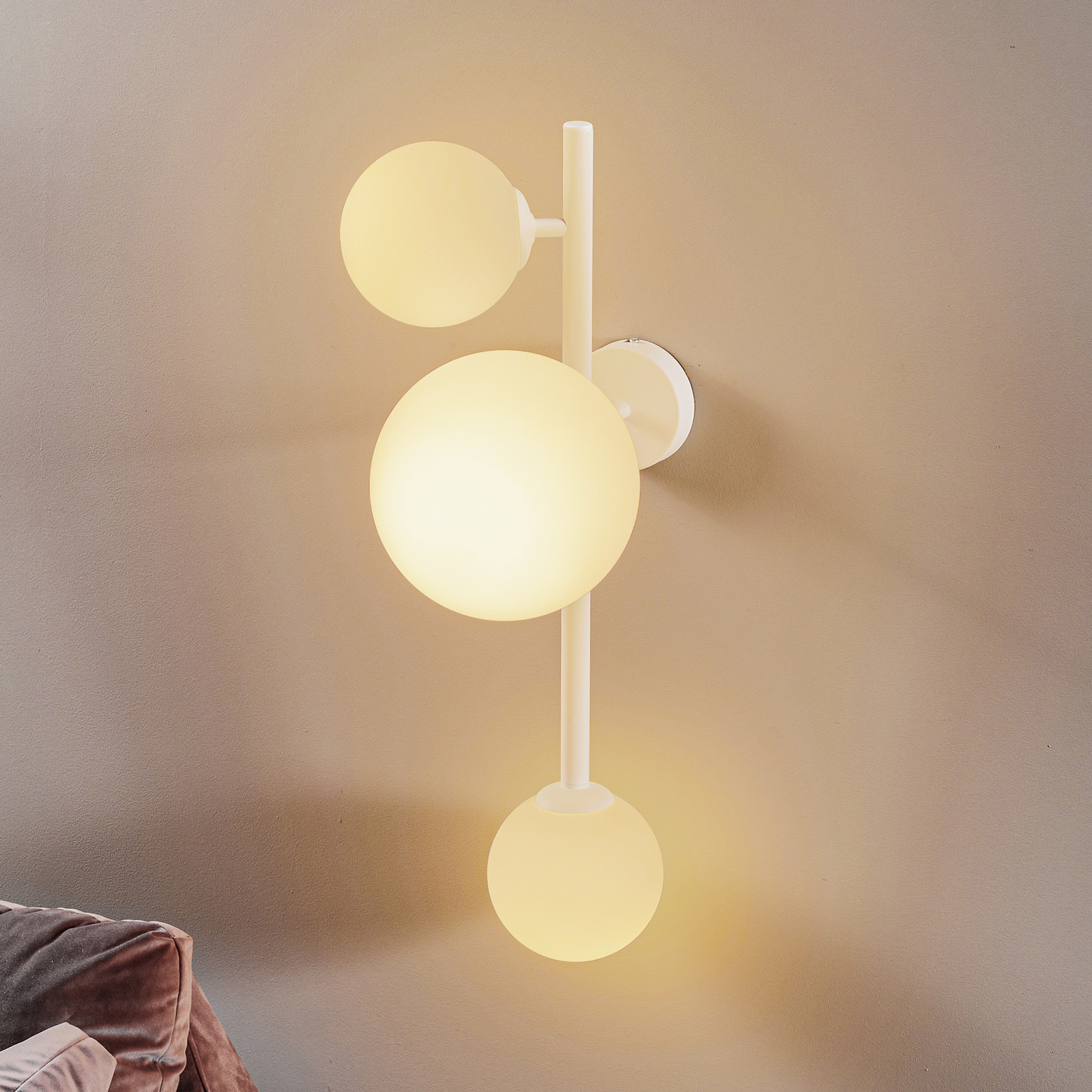 Applique Dione, 3 luci, bianco