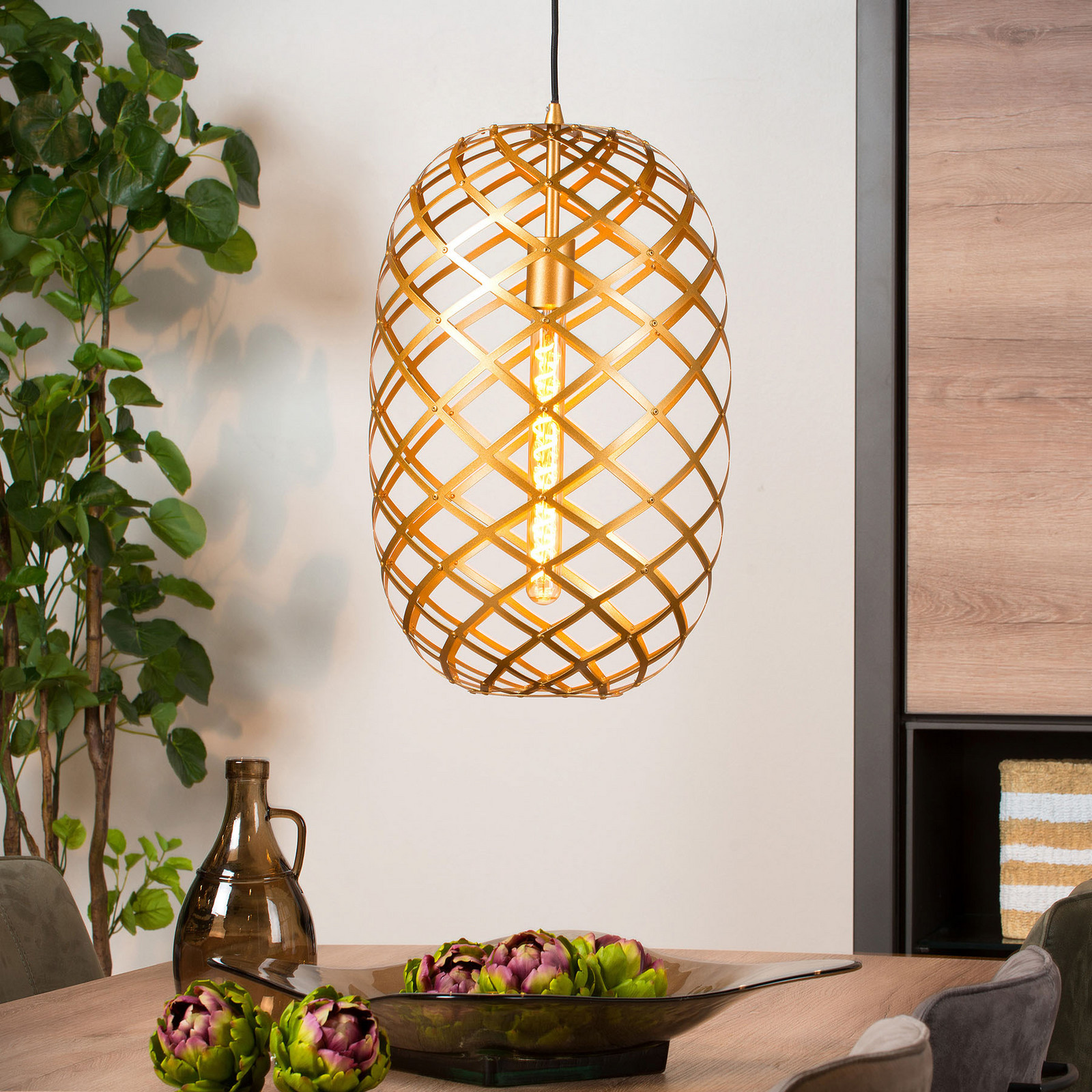 Lucide Lampă suspendată din tungsten Ø 32 cm aur mat - Camera de zi / sufragerie - modern - Metal