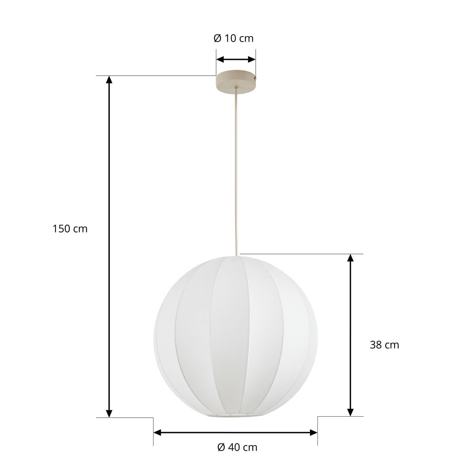 Żyrandol Nola Elovie, Ø 40 cm, 1-punktowa żarówka, kolor naturalny, tkanina