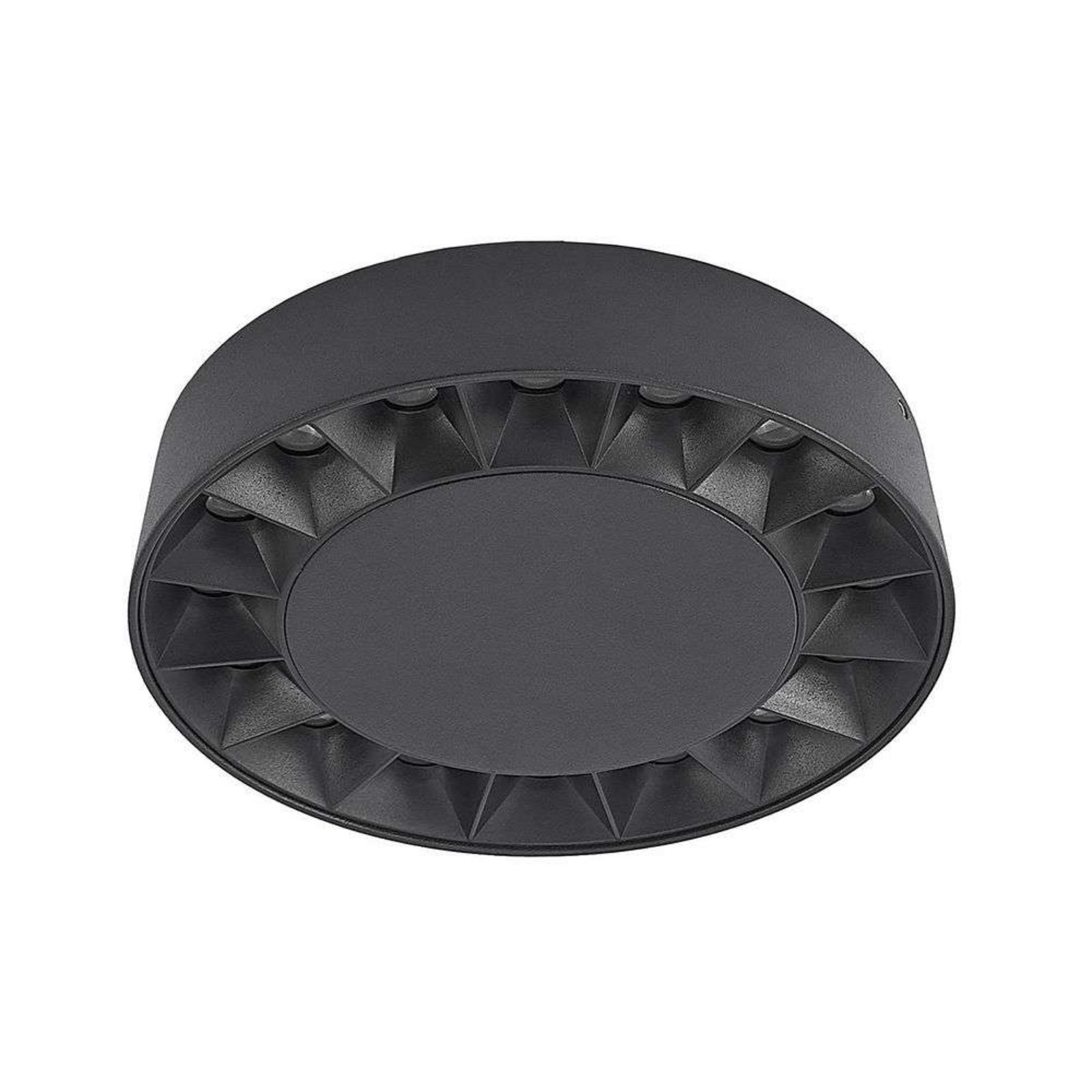 Kelissa LED Rotondo Plafoniera da Esterno IP65 Nero - Lucande