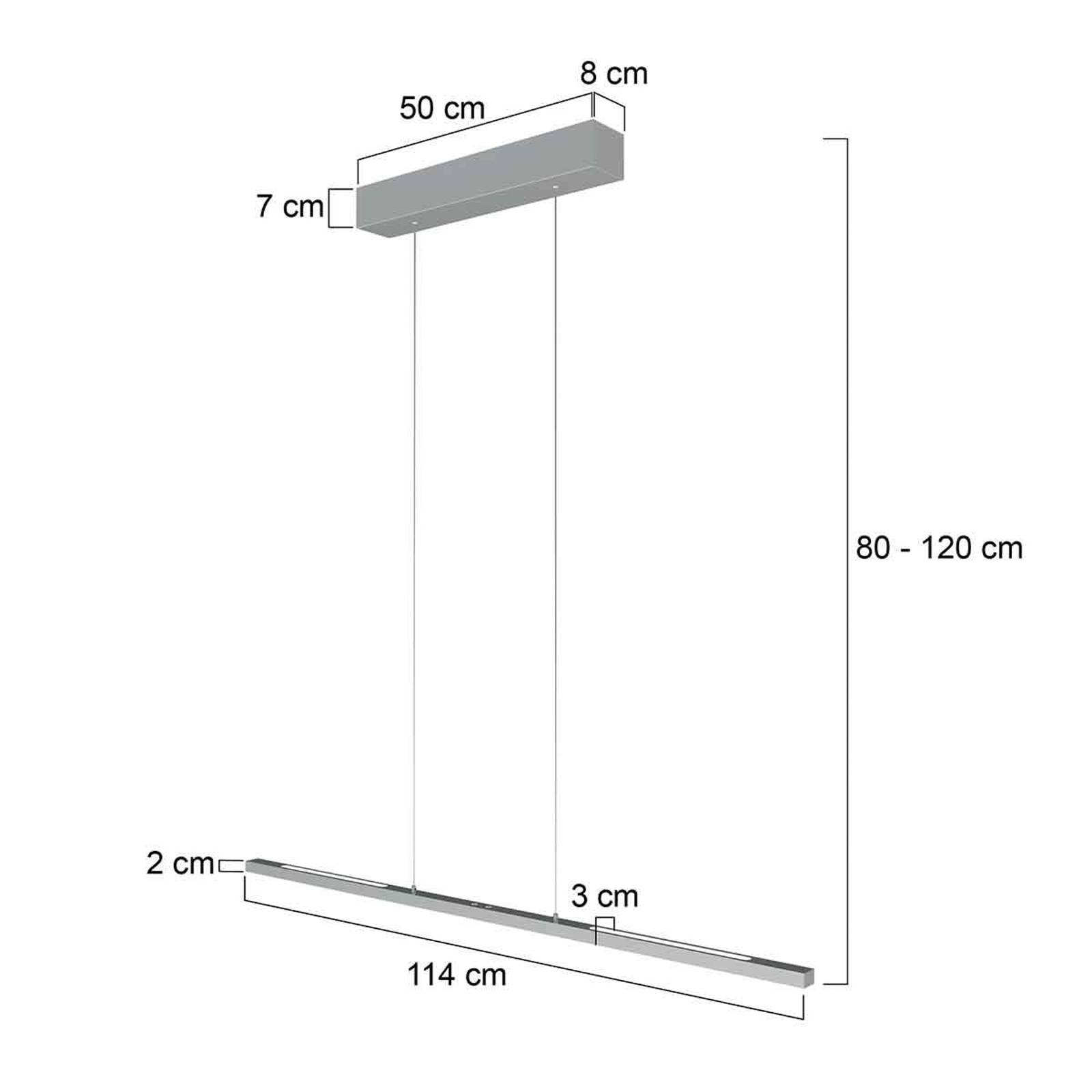 Lampa wisząca LED Bande góra/dół stal 120 cm CCT ściemniany