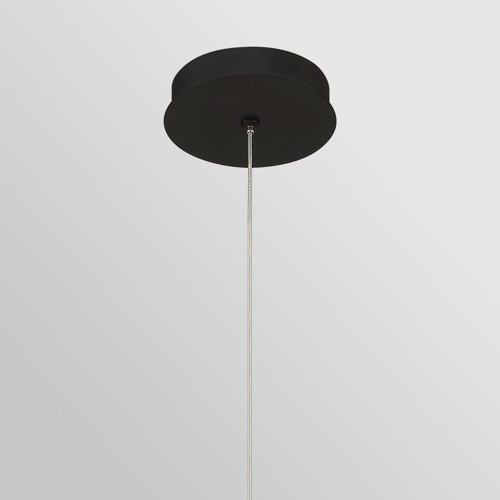 CUMBERLAND LED pendant light, black, Ø 13 cm, metal/glass