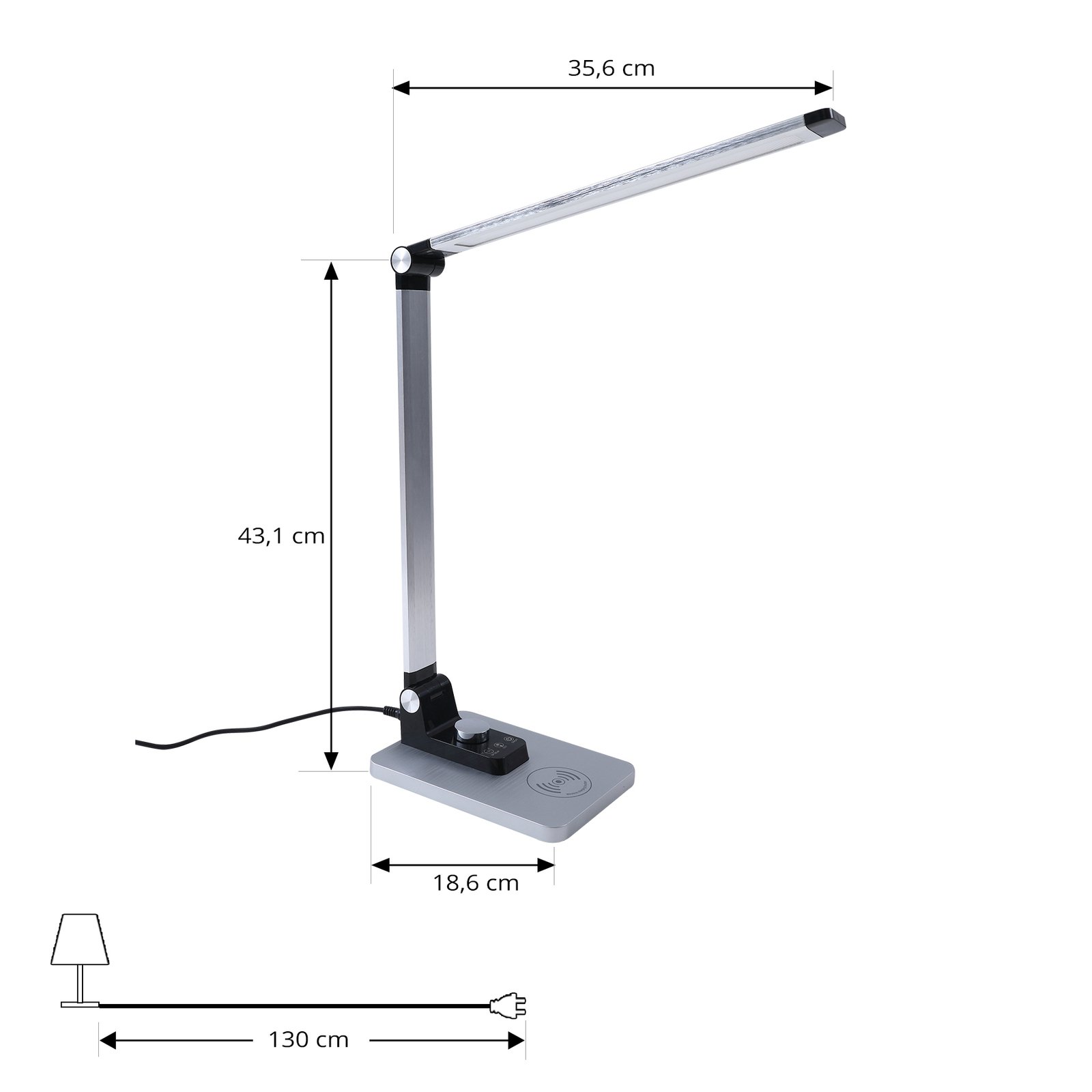 Valtaris LED Stolna lampa CCT Srebro/Crna - Lindby