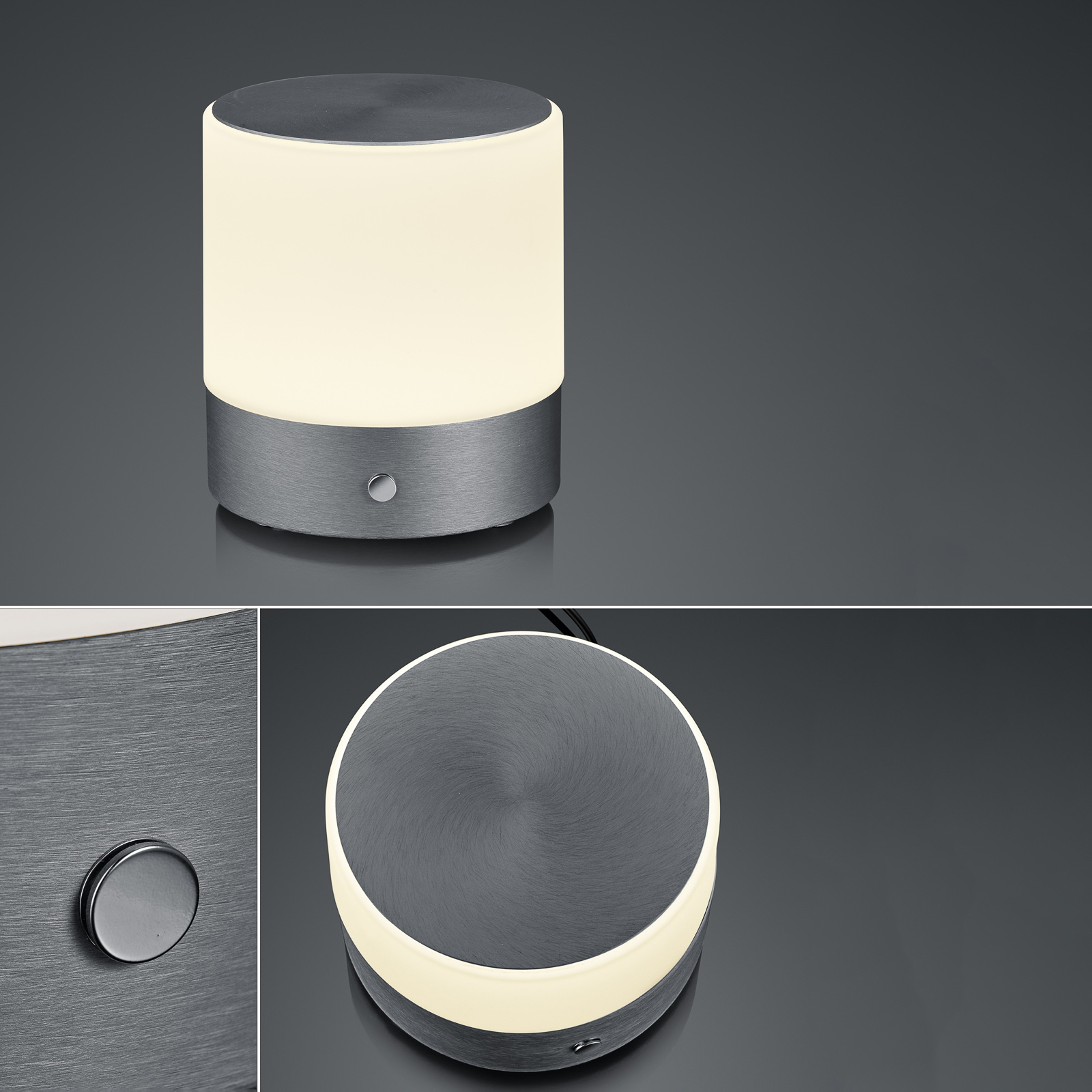 Candeeiro de mesa LED BANKAMP Button altura18,5cm antracite
