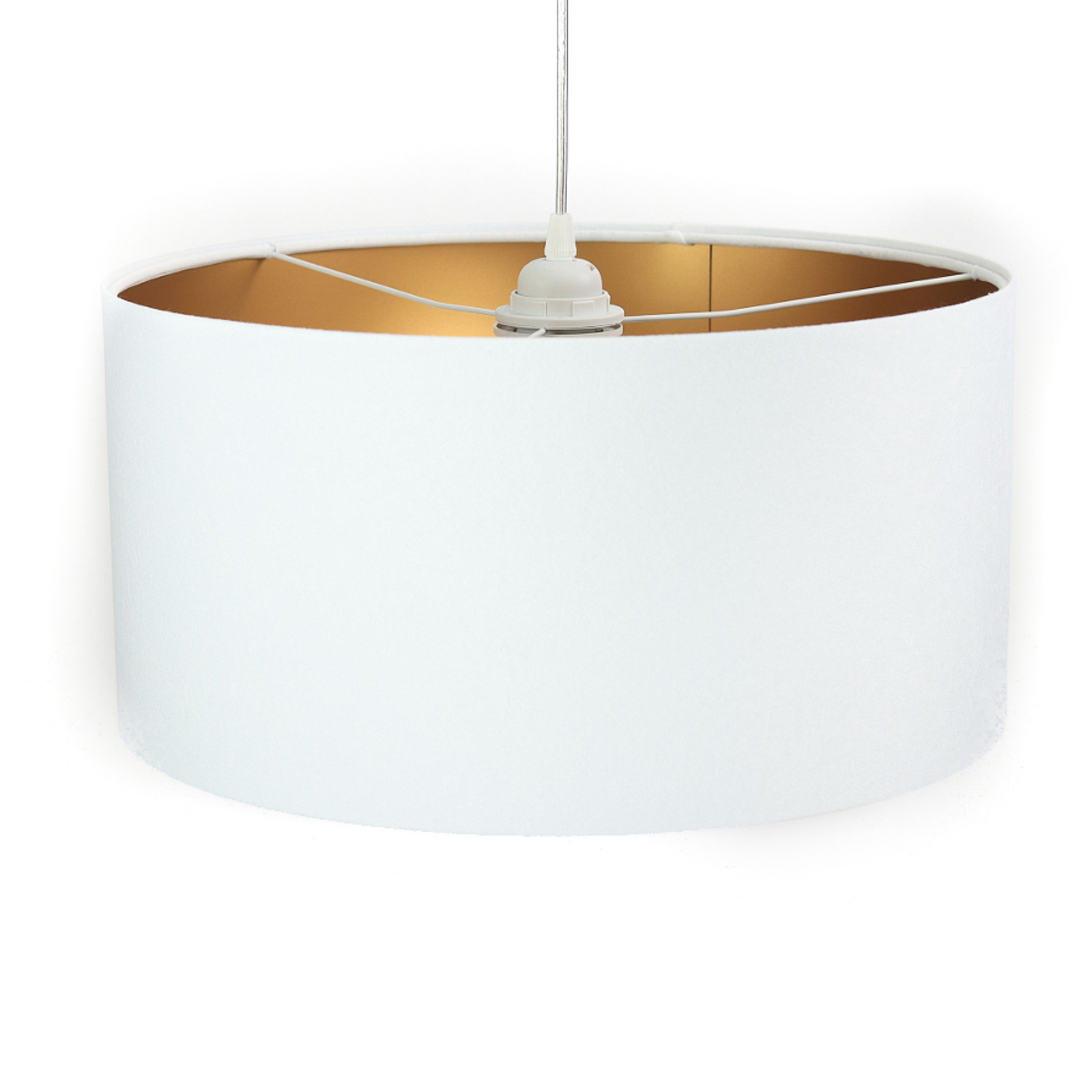 Maco Design Lampă suspendată Salina alb/auriu Ø 40cm - Camera de zi / sufragerie - modern - alb auriu - Țesătură / Textil