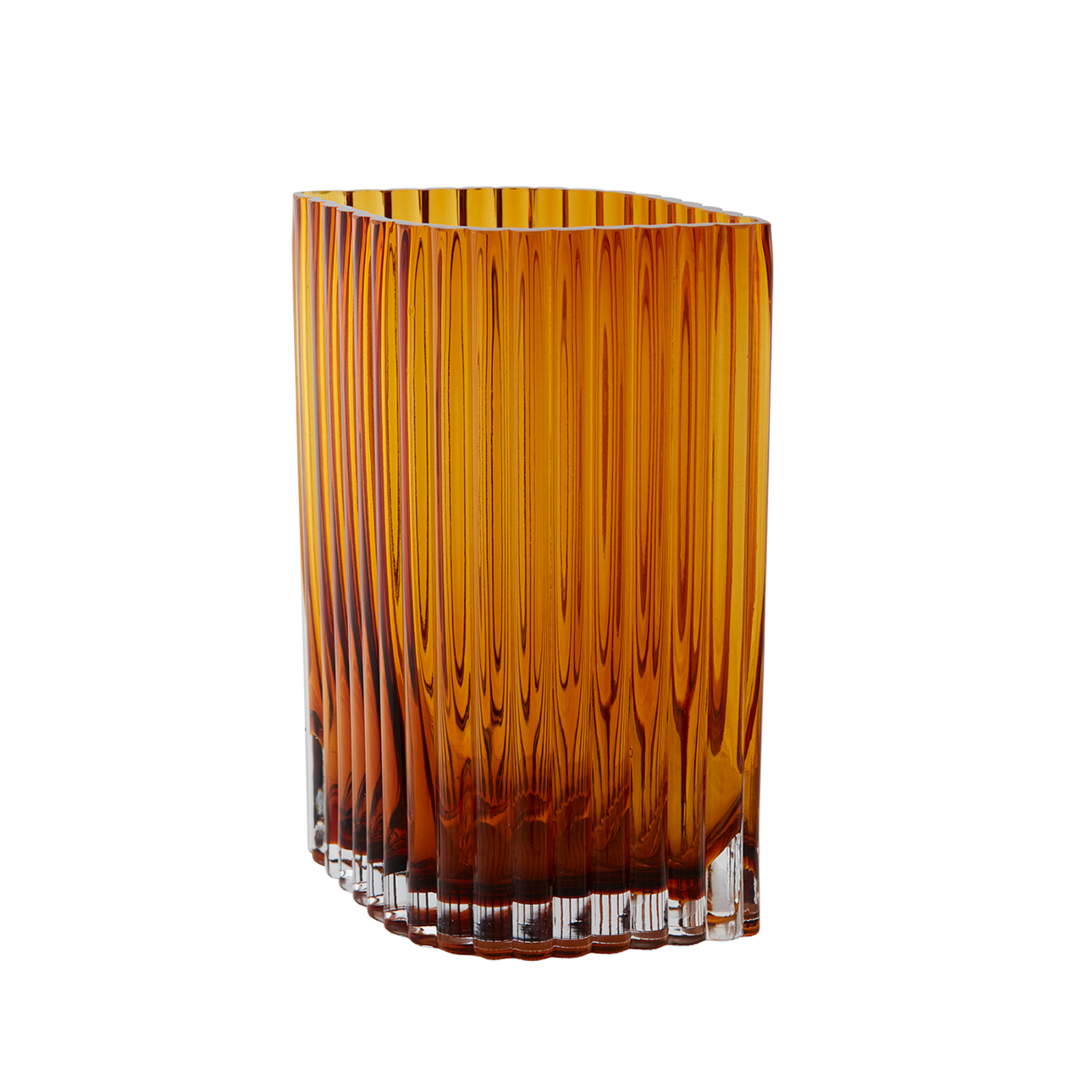 AYTM Folium vase, height 25 cm, amber-coloured, glass