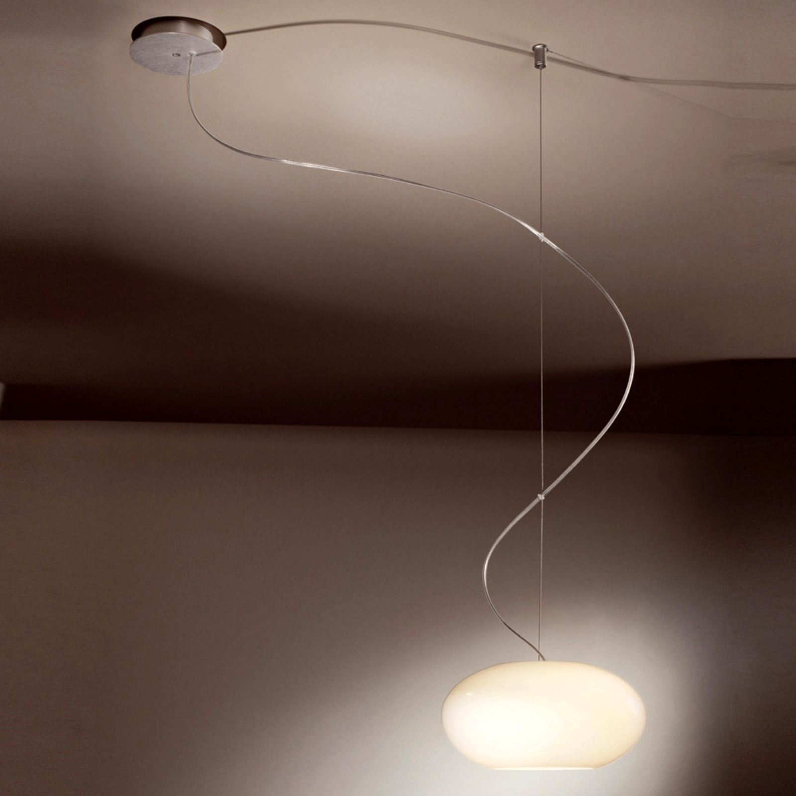 AIH, strakke hanglamp, 28 cm, crème glanzend