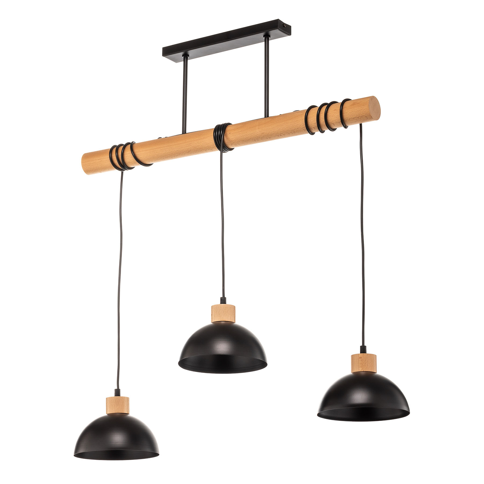 Arik suspension noir à trois lampes