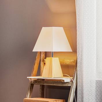 Lámpara de mesa Faxa, trapezoidal, natural/blanca