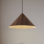 Lindby Clarine pendant light, walnut, Ø 50 cm, metal