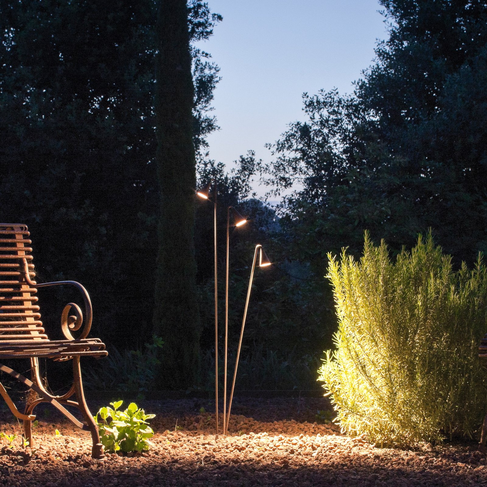 udendørs LED-gulvlampe Brisa, 1 lyskilde, brun