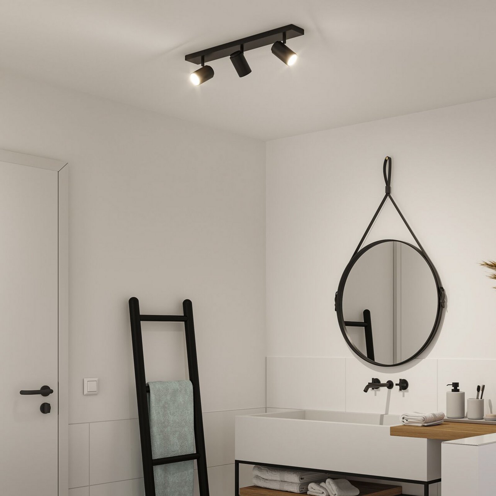 Paulmann downlight Zyli svart lengde 60 cm 2 lyskilder. IP44