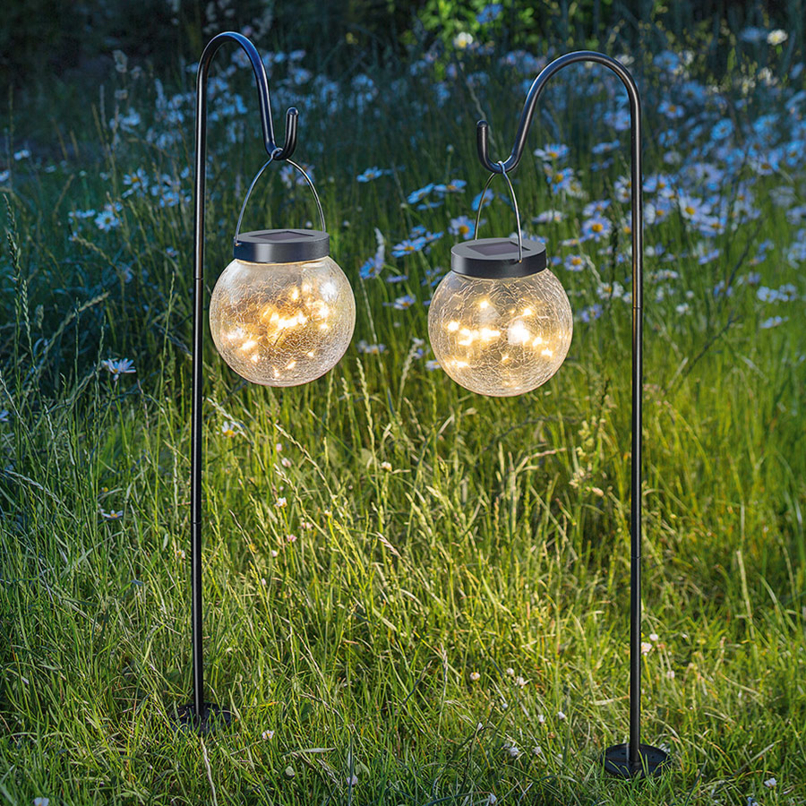 Esotec Solcelledrevet dekorlampe Smart Globe 2-pakning - solcellelampe - metall, glass
