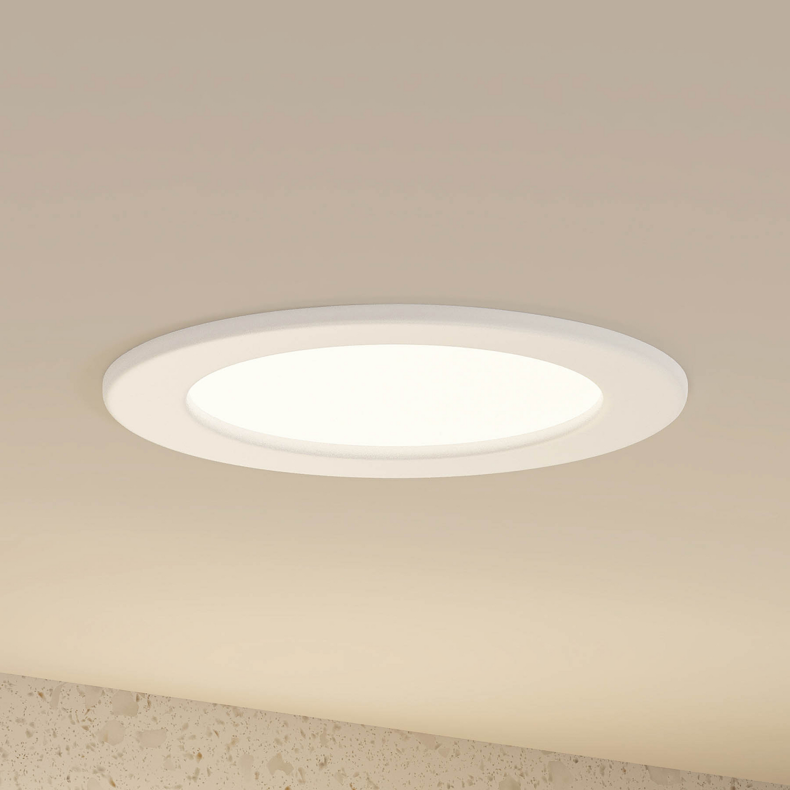 Prios Cadance LED-Einbaulampe, weiß, 17 cm