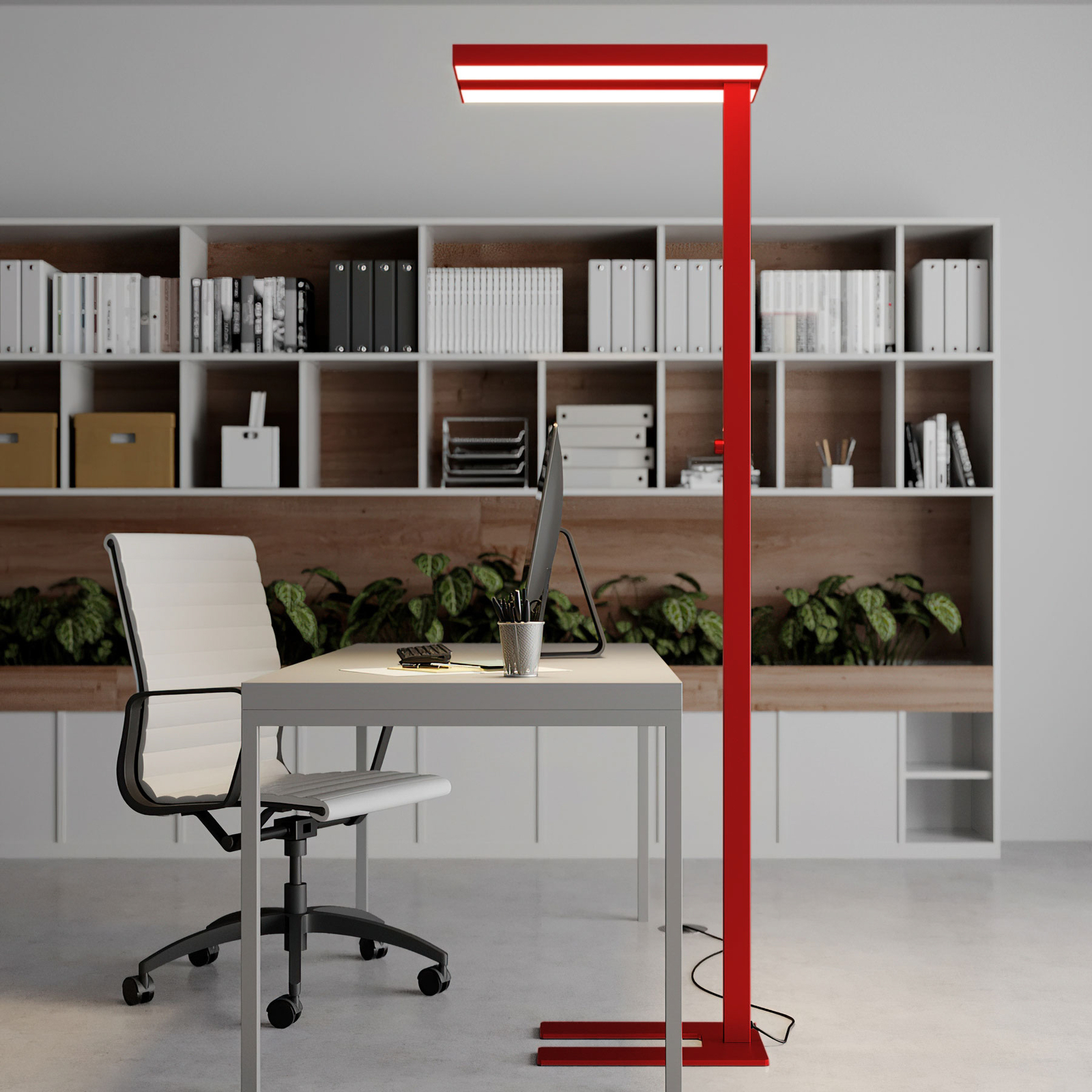 Arcchio LED stojací lampa Logan Basic 6 000 lm stmívatelná zářivka červená
