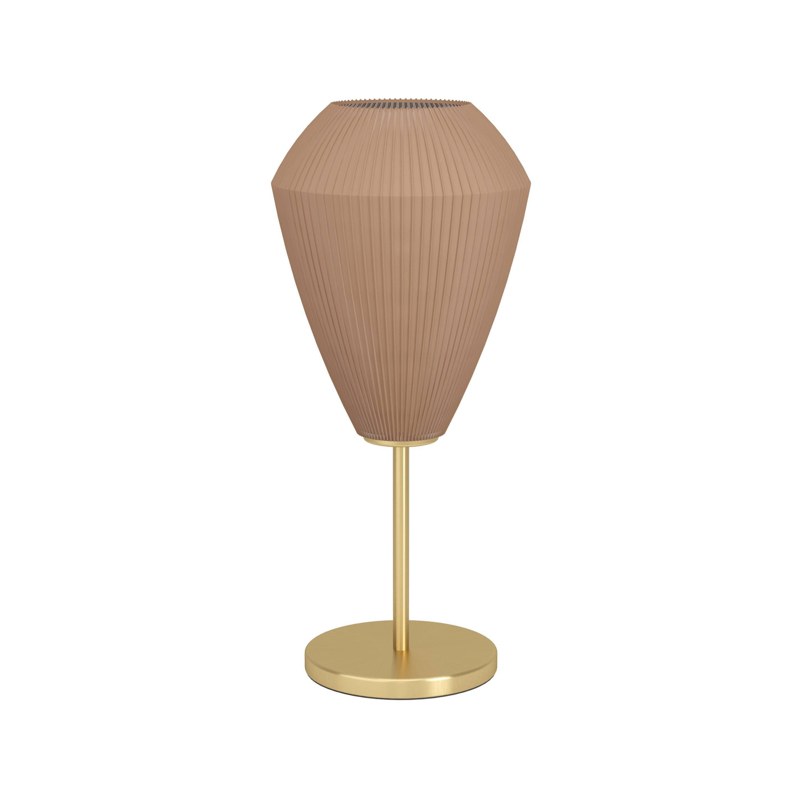 Caprarola table lamp, height 46 cm, sand colour/brass, glass