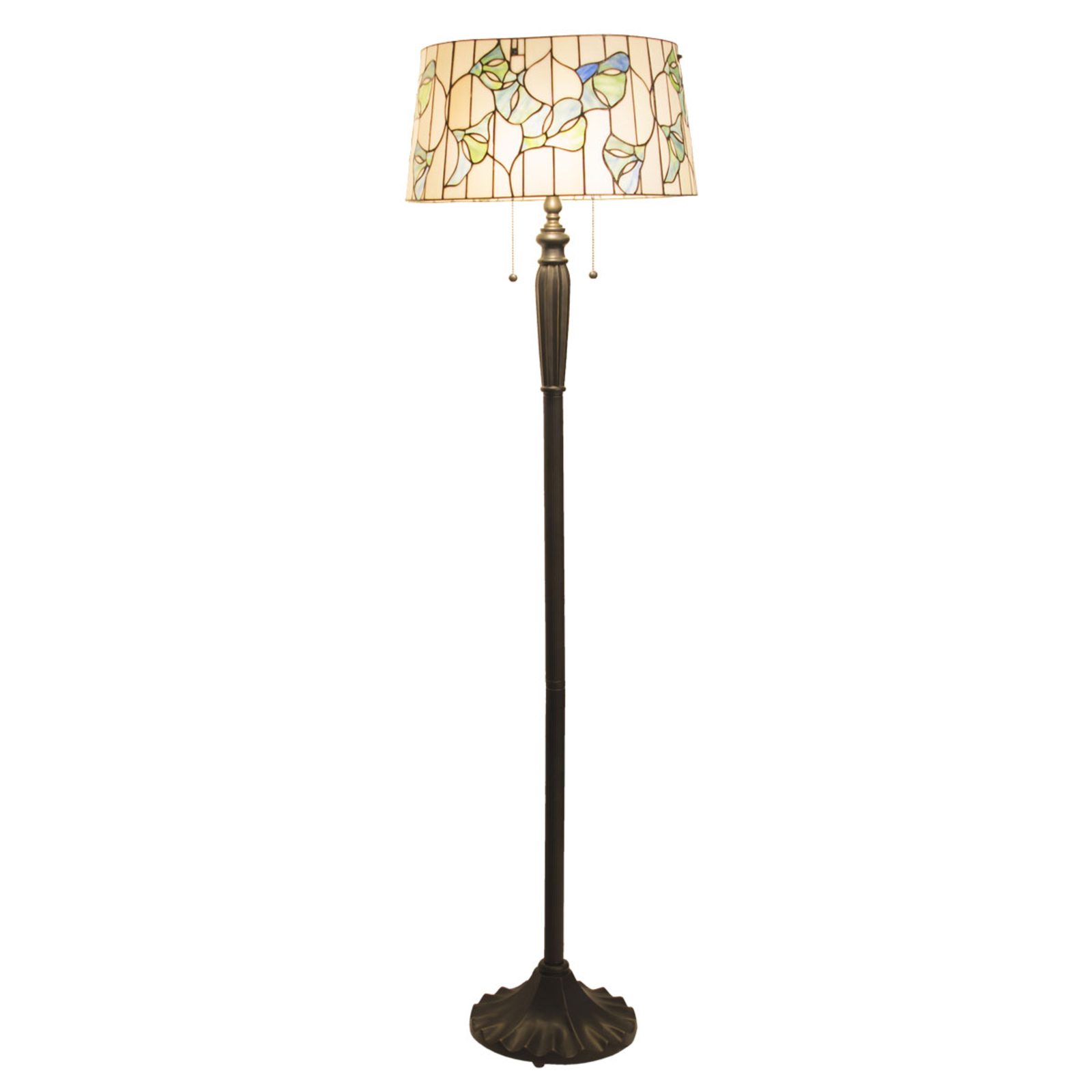 5944 gulvlampe med sylinderskjerm, Tiffany-stil