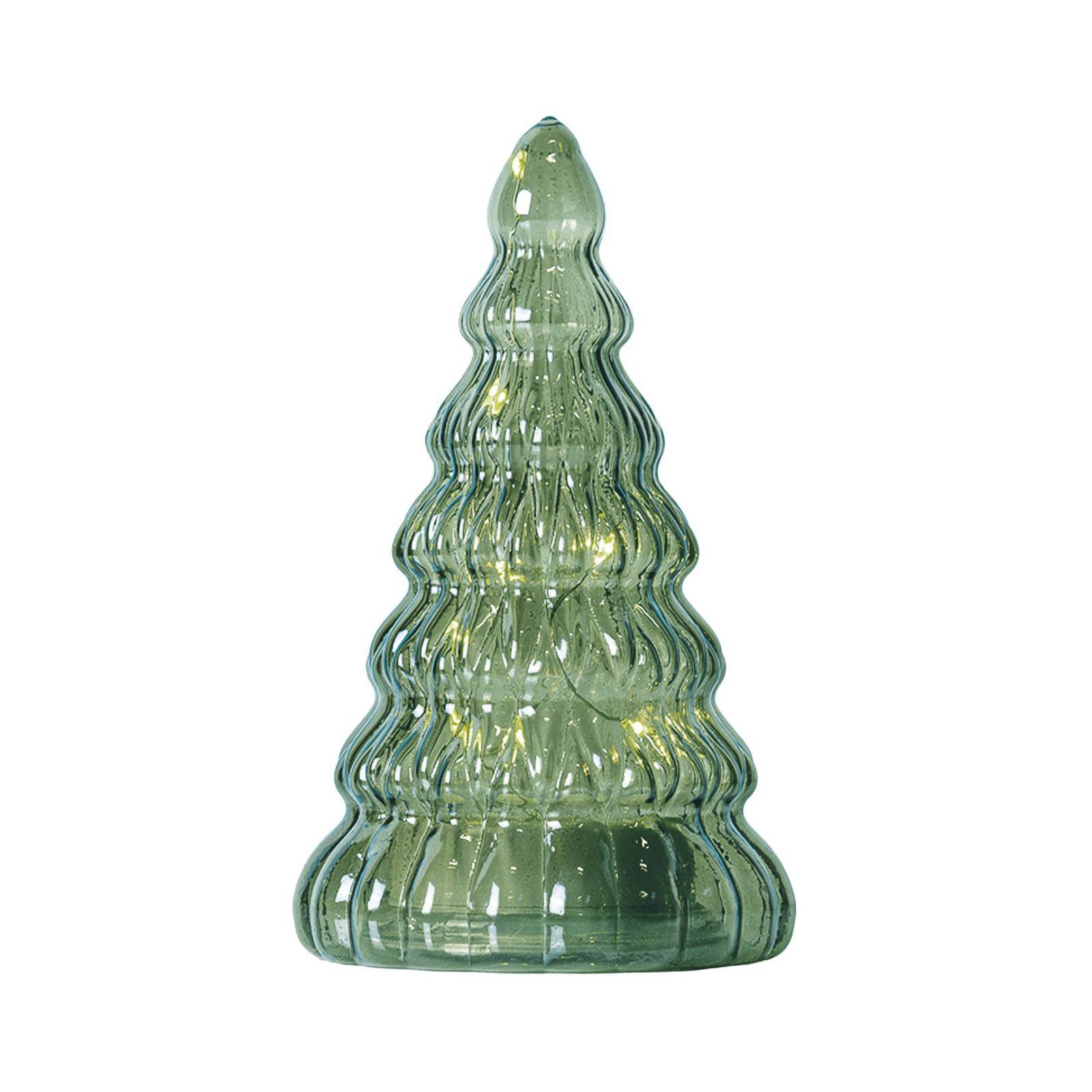 LED deco figura Lucy fa üvegből, zöld, 16,5 cm