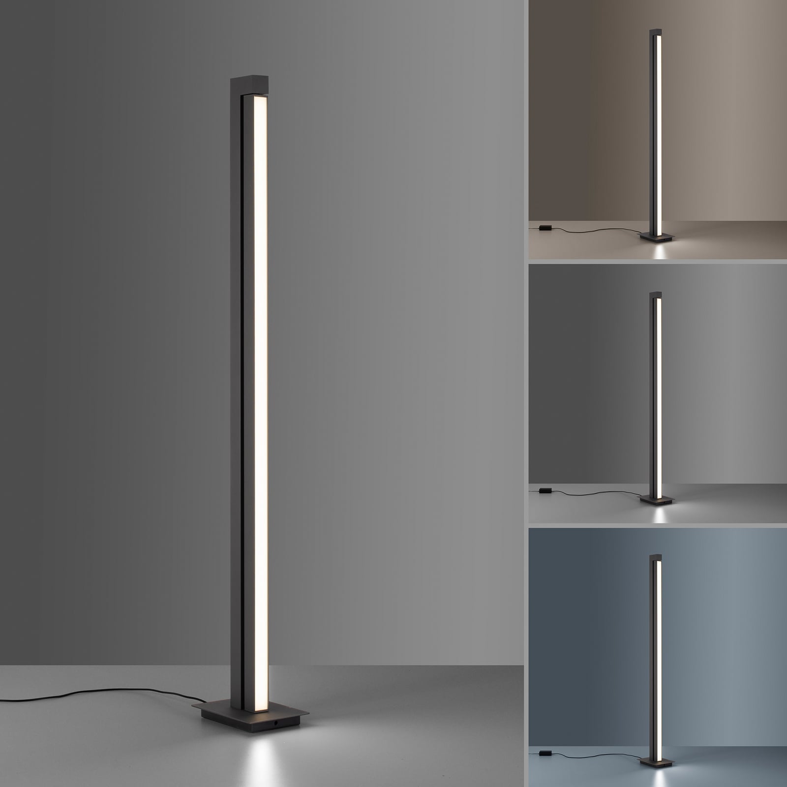 Lines Floor LED-Stehlampe, graphite, 140cm, CCT, dim. - PURE Lines Floor LED-Stehlampe, graphite, 140cm, CCT, dim. - PURE