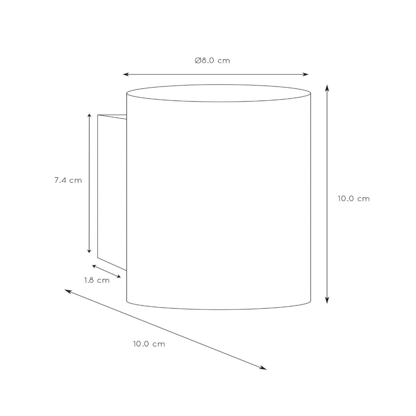 Wandleuchte Xera, weiß, Ø 8 cm, Up-/Downlight, Aluminium