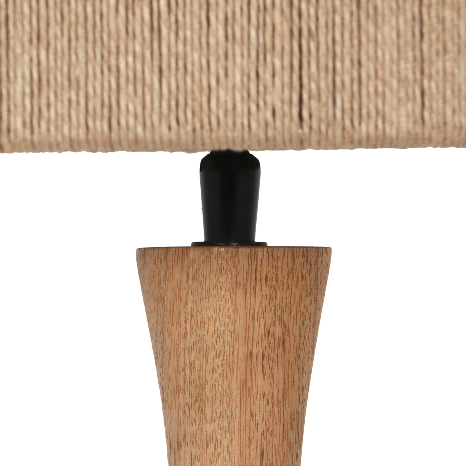 Lampe à poser Toba, jute, bois, naturel