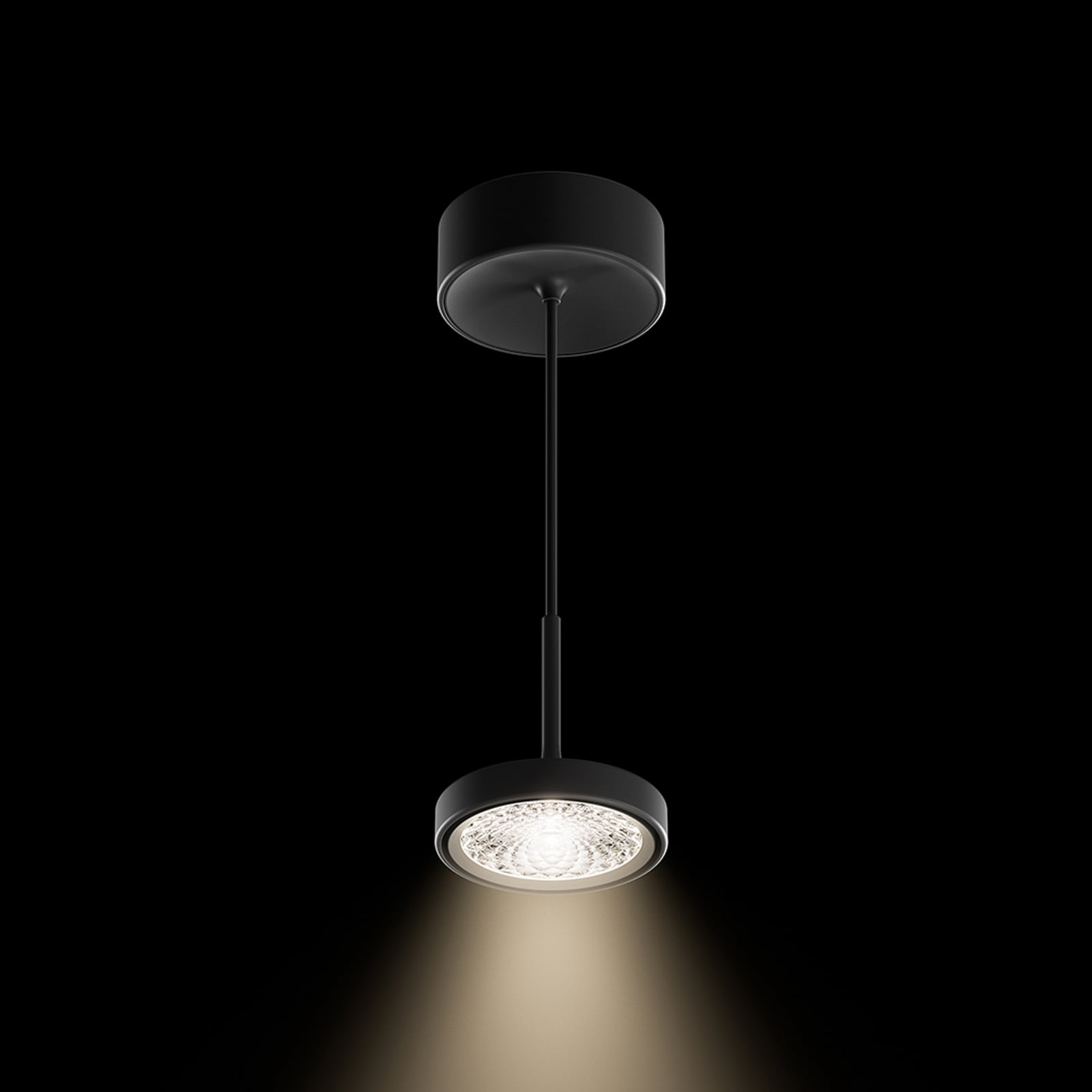 Suspension LED Nivo, noire, 36°, montage en saillie, à intensité variable -