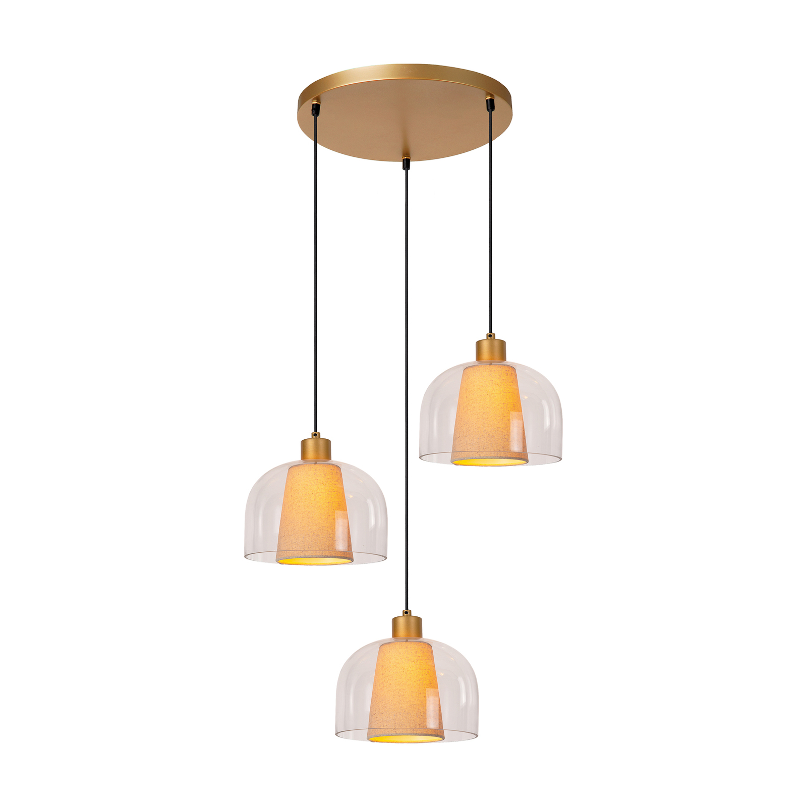 Hanglamp Gunhild, 3-lamps, rondel