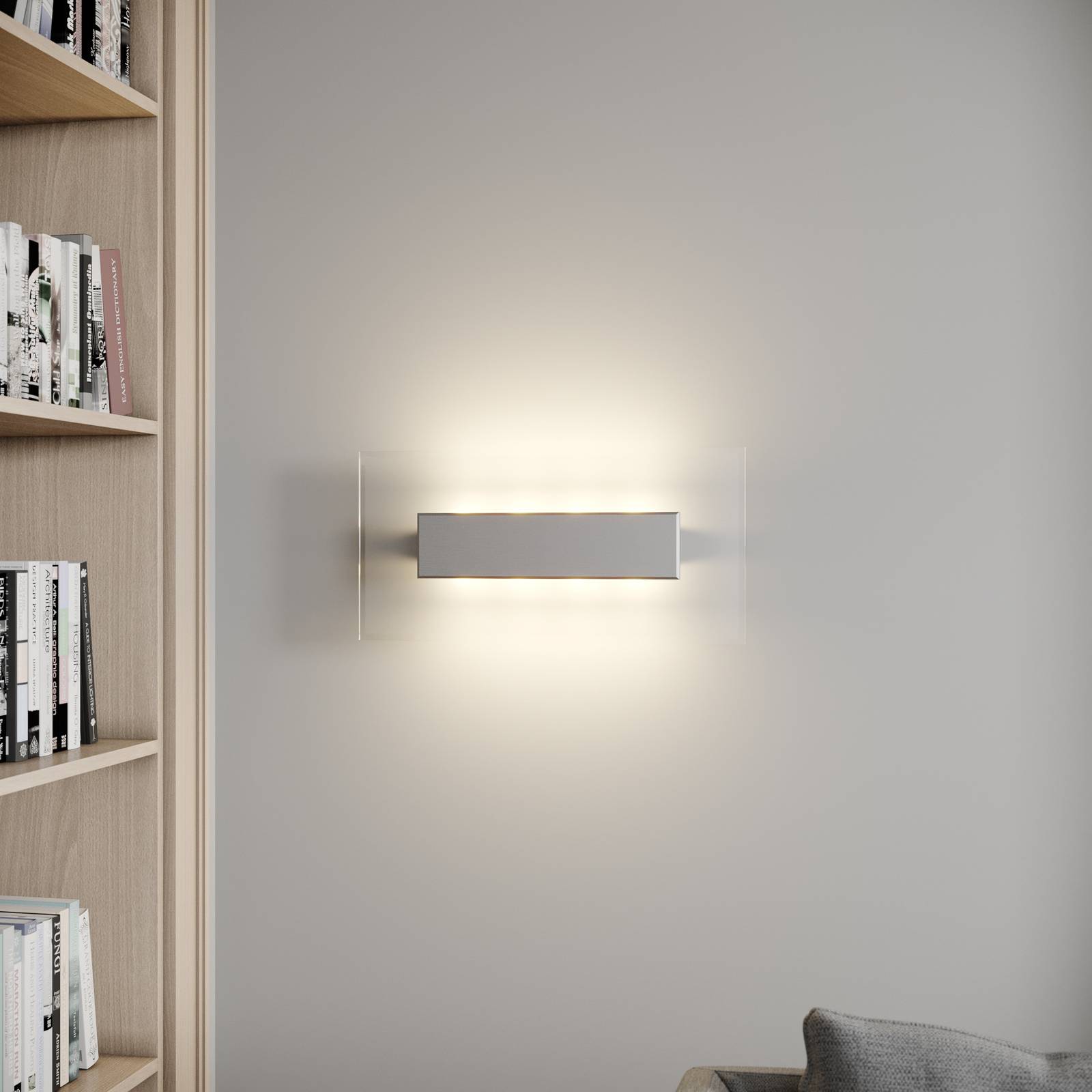 Quitani kinkiet LED Lole aluminium 59 x 29 cm szkło