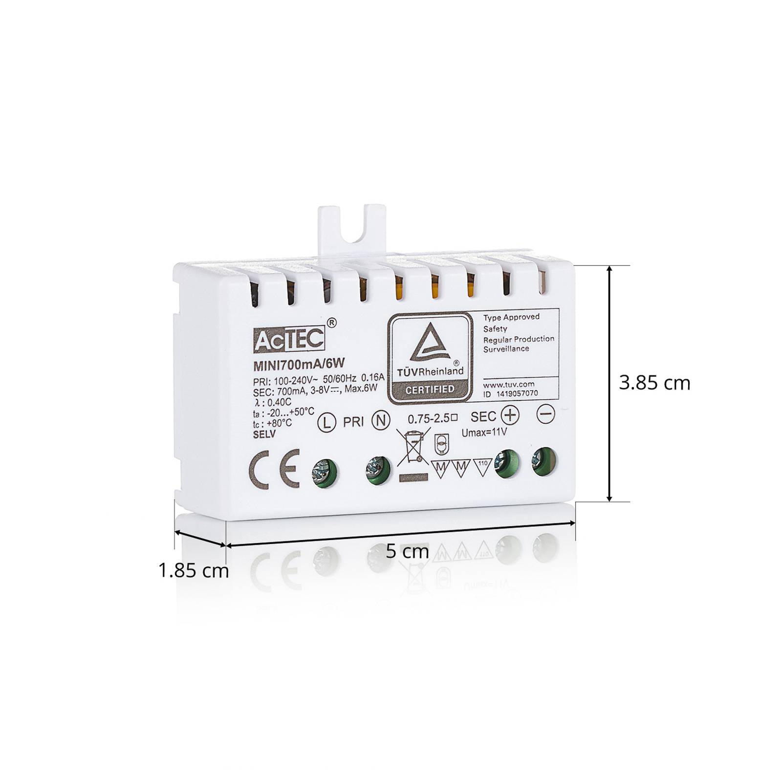 Levně AcTEC Mini LED ovladač CC 700mA, 6W, IP20